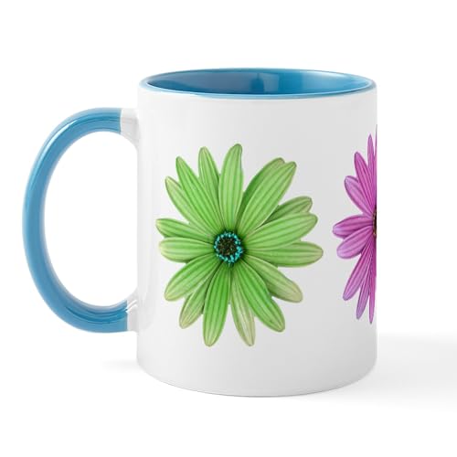 White/Blue Inside - 3 Color Daisies Mug