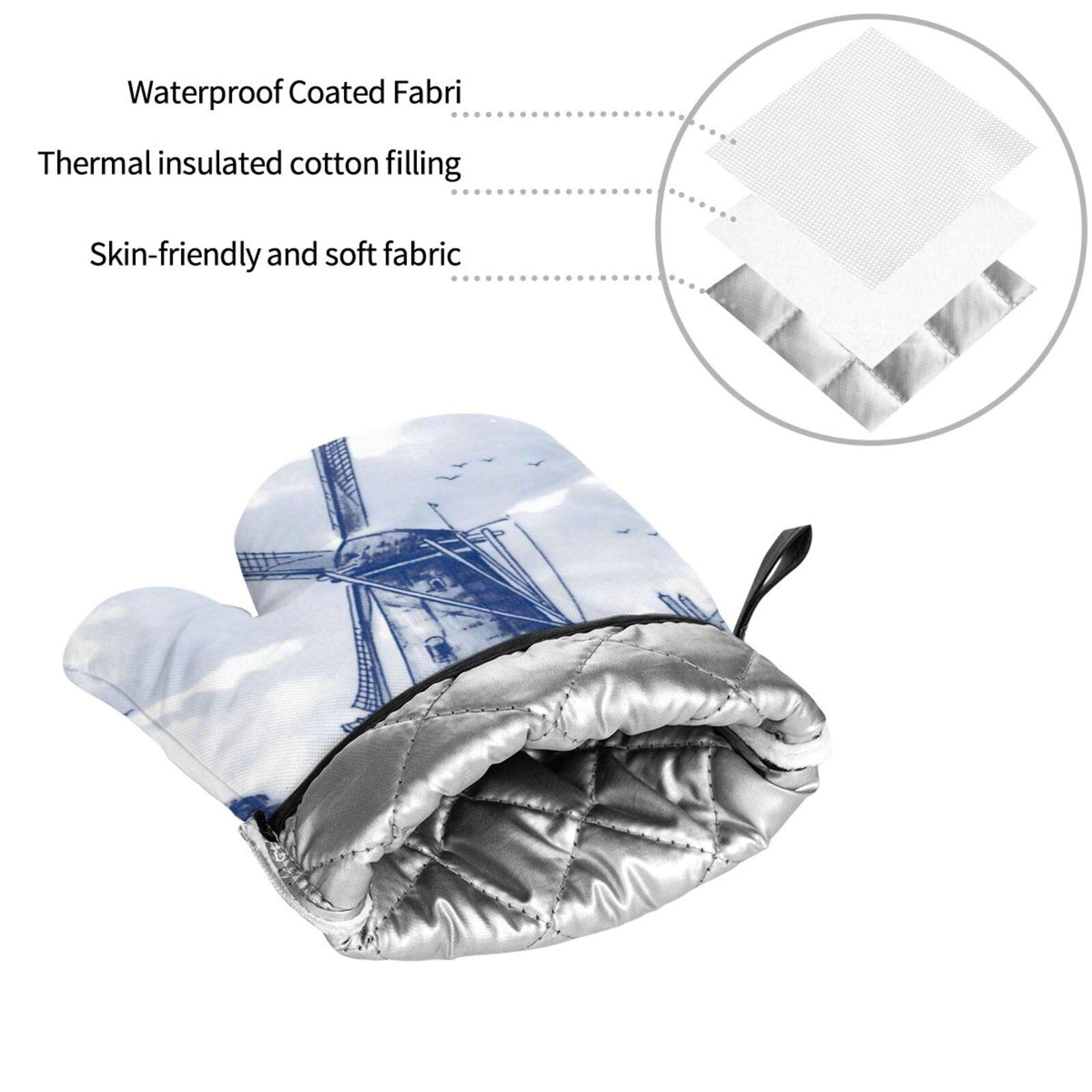 4pcs Heat Resistant Oven Mitts and Pot Holders Set - 500°F Kitchen Gloves for Cooking, Baking, Grilling - Non-Slip BBQ Accessories for Safe Handling Hot Pans & Dishes (Perfect for Home Kitchen, Outdoor BBQ & Camping)