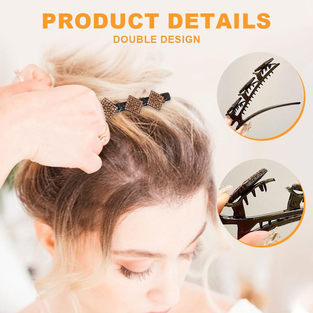Sparkling Crystal Hair Clips for Women & Girls - Flower Design for Parties & Weddings