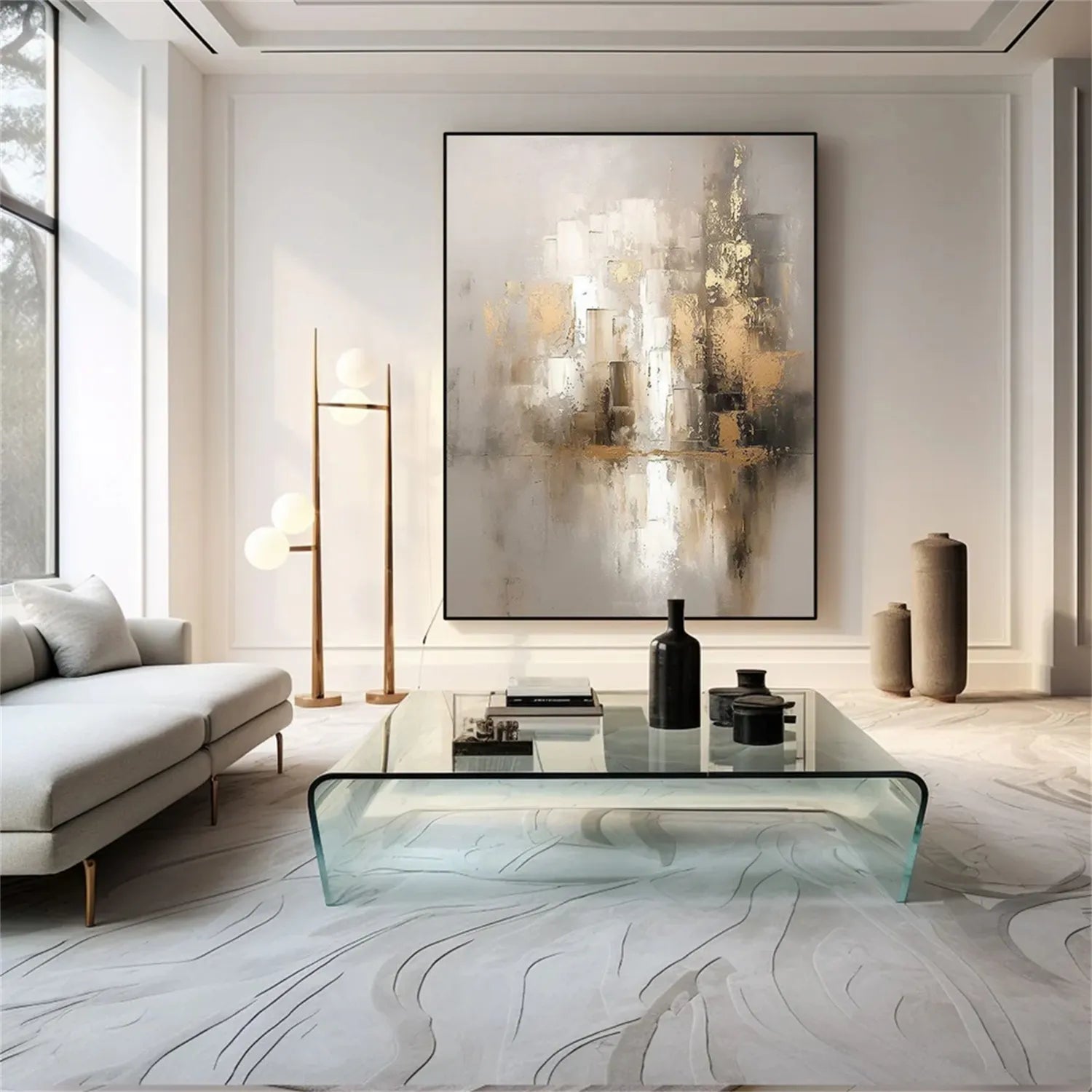 Abstract Painting #AB 260 - Modern Wall Art for Living Room, Bedroom & Office Decor | Large Canvas Artwork for Home & Commercial Spaces