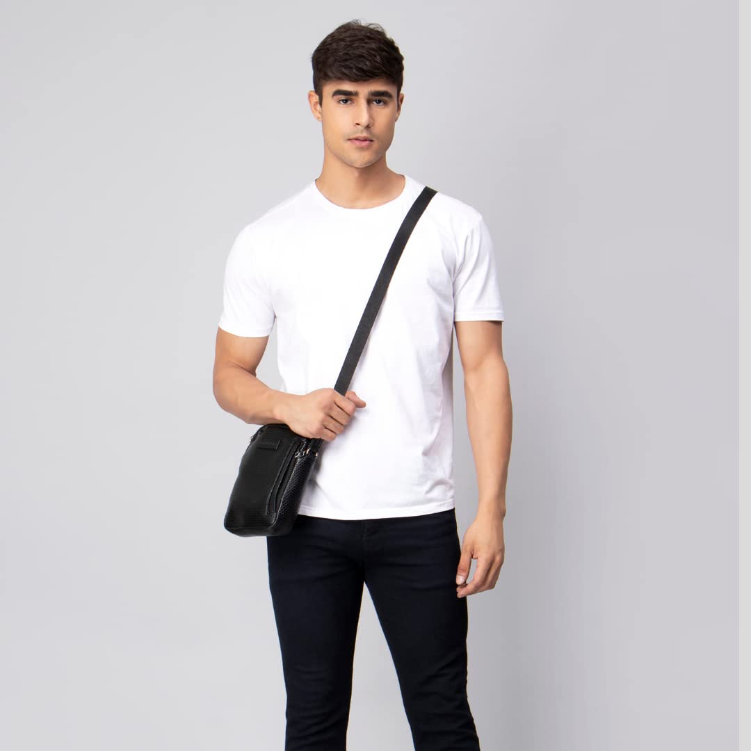 Hamelin Vegan Leather Messenger Bag for Men & Women - Adjustable Crossbody Sling Bag with Stylish Design | Perfect for Travel, Work & Daily Use | Durable Small Shoulder Bag for Commuting, Shopping & Outdoor Activities