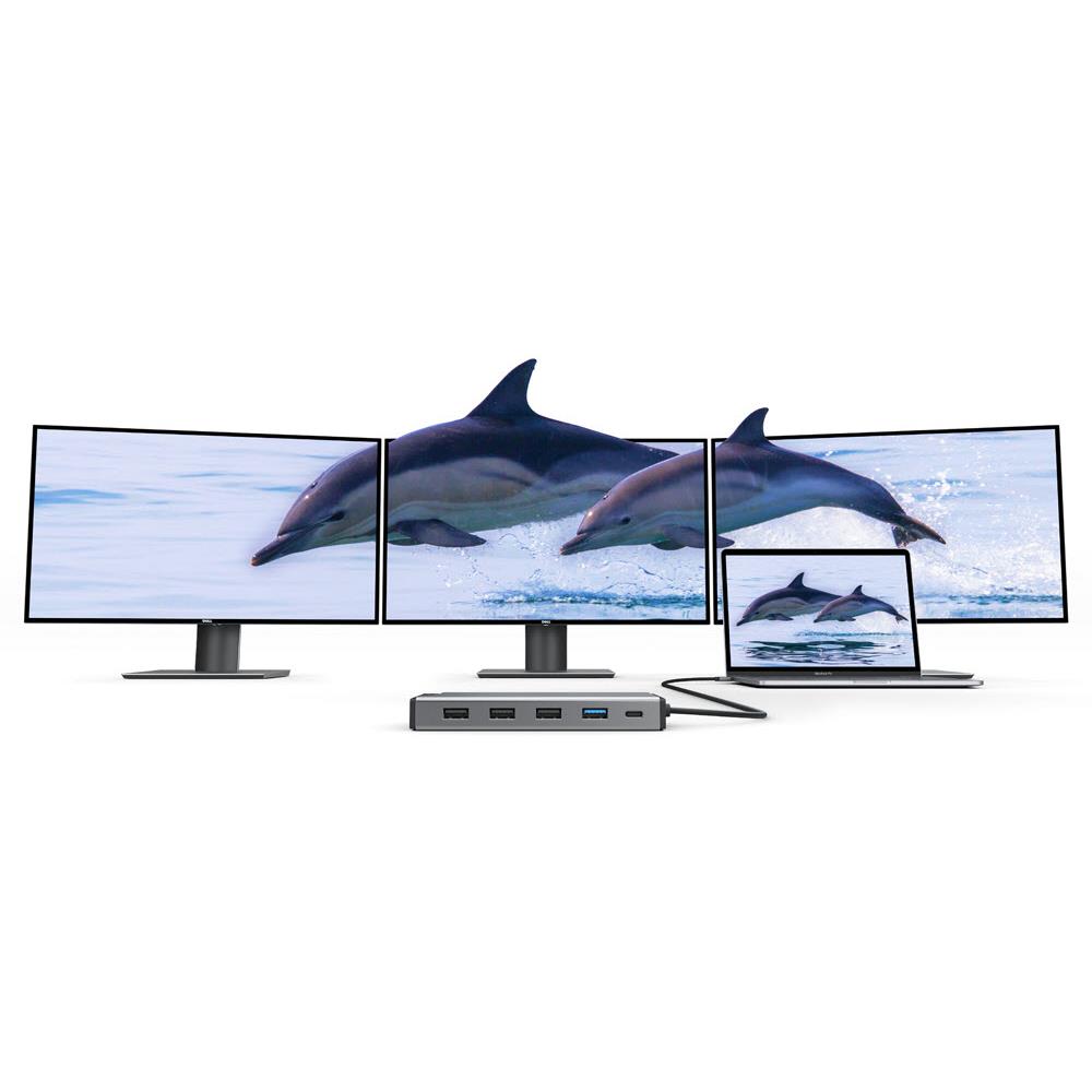 ALOGIC 12-in-1 Universal Triple Display Mini Docking Station for MacBook Pro/Air, Windows Laptops - Expand to 3 Screens, 4K HDMI, USB-C Hub - Perfect for Home Office, Gaming & Multi-Tasking