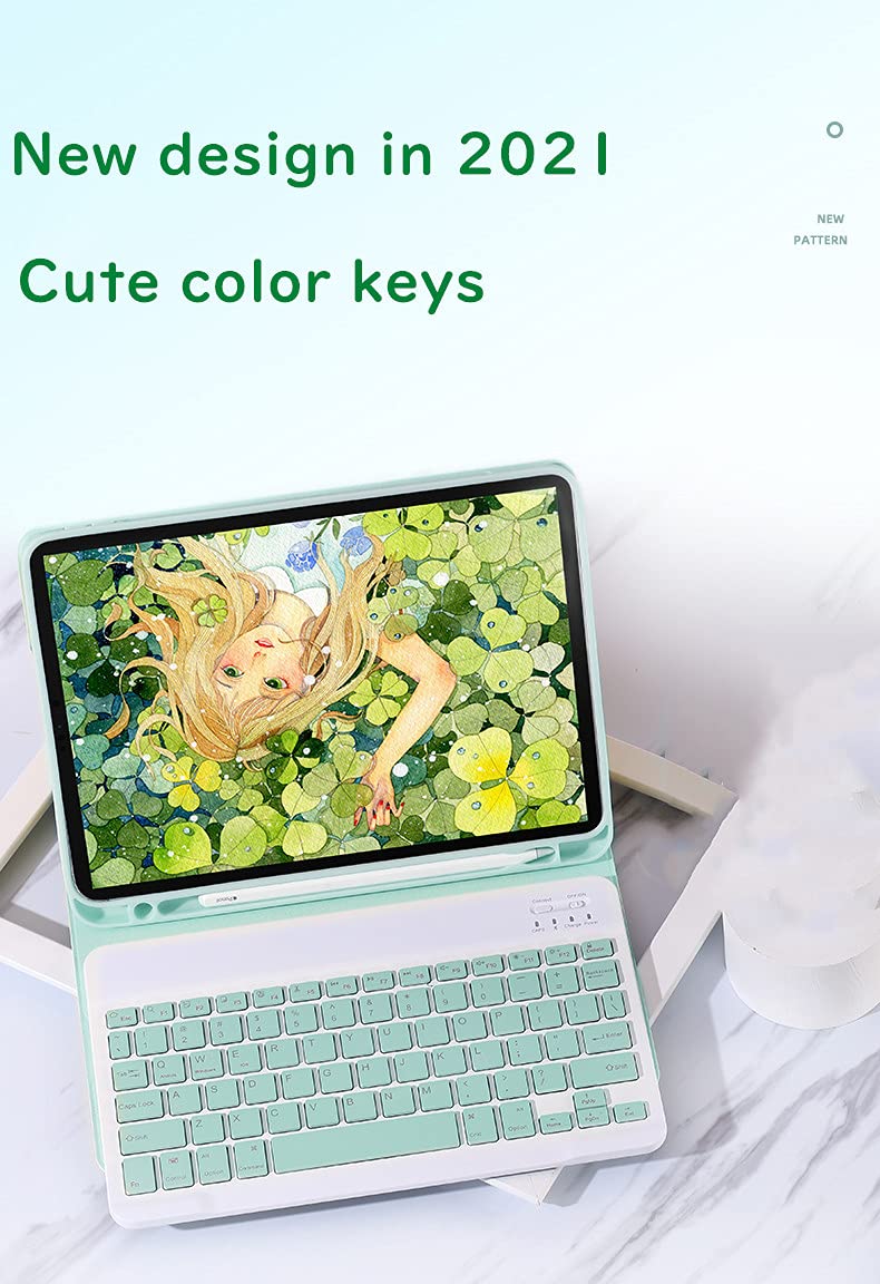 Wireless Bluetooth Keyboard Case for Fire HD 10 & Fire HD 10 Plus (11th Gen 2021) - Detachable Cute Sky Blue Cover - Perfect for Typing, Gaming & Productivity on Amazon Fire Tablet