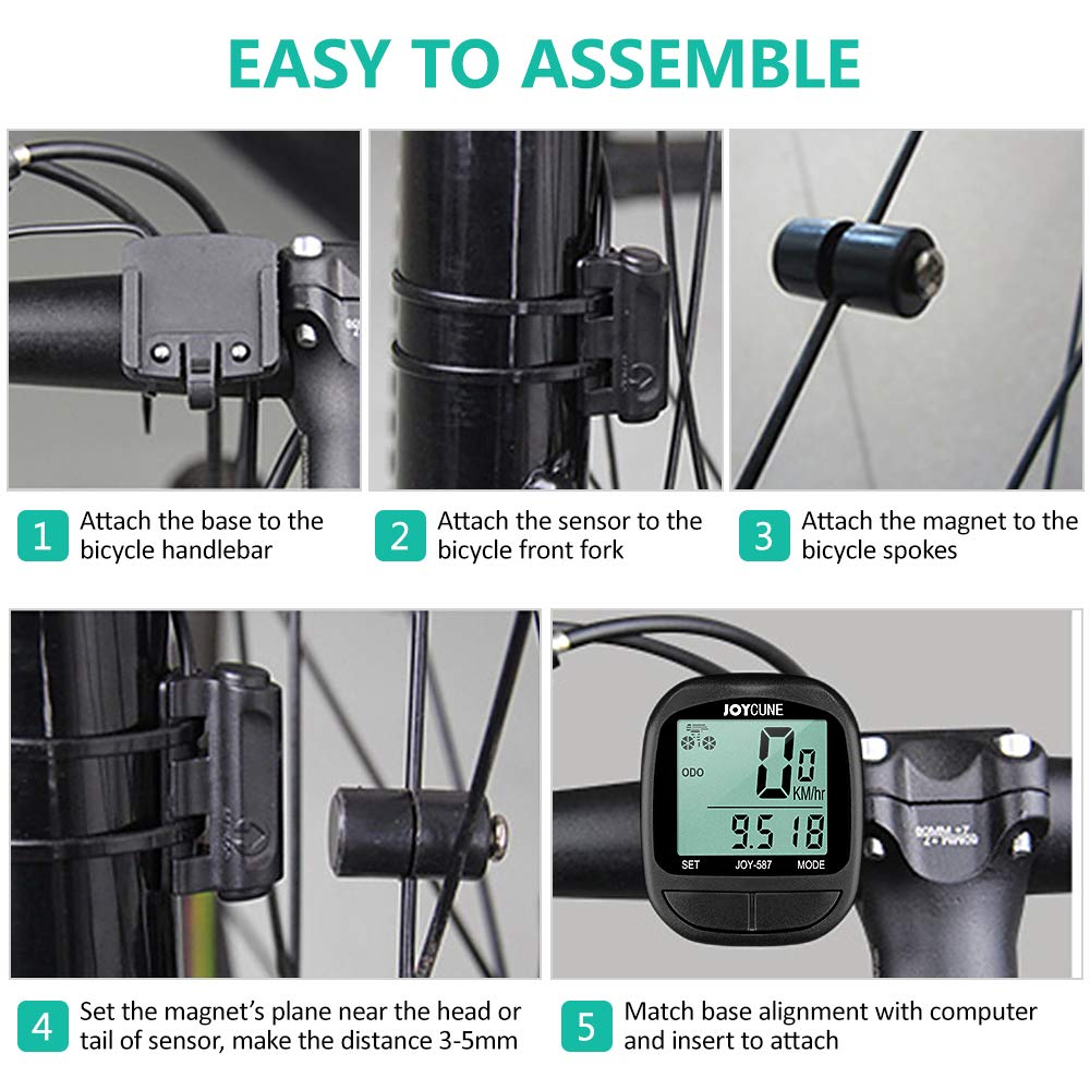 HUIOP Waterproof Wired Bike Computer with LED Display - Bicycle Speedometer & Stopwatch for Outdoor Cycling, Mountain Biking & Road Bikes | Accurate Speed Tracking for Fitness Training & Commuting