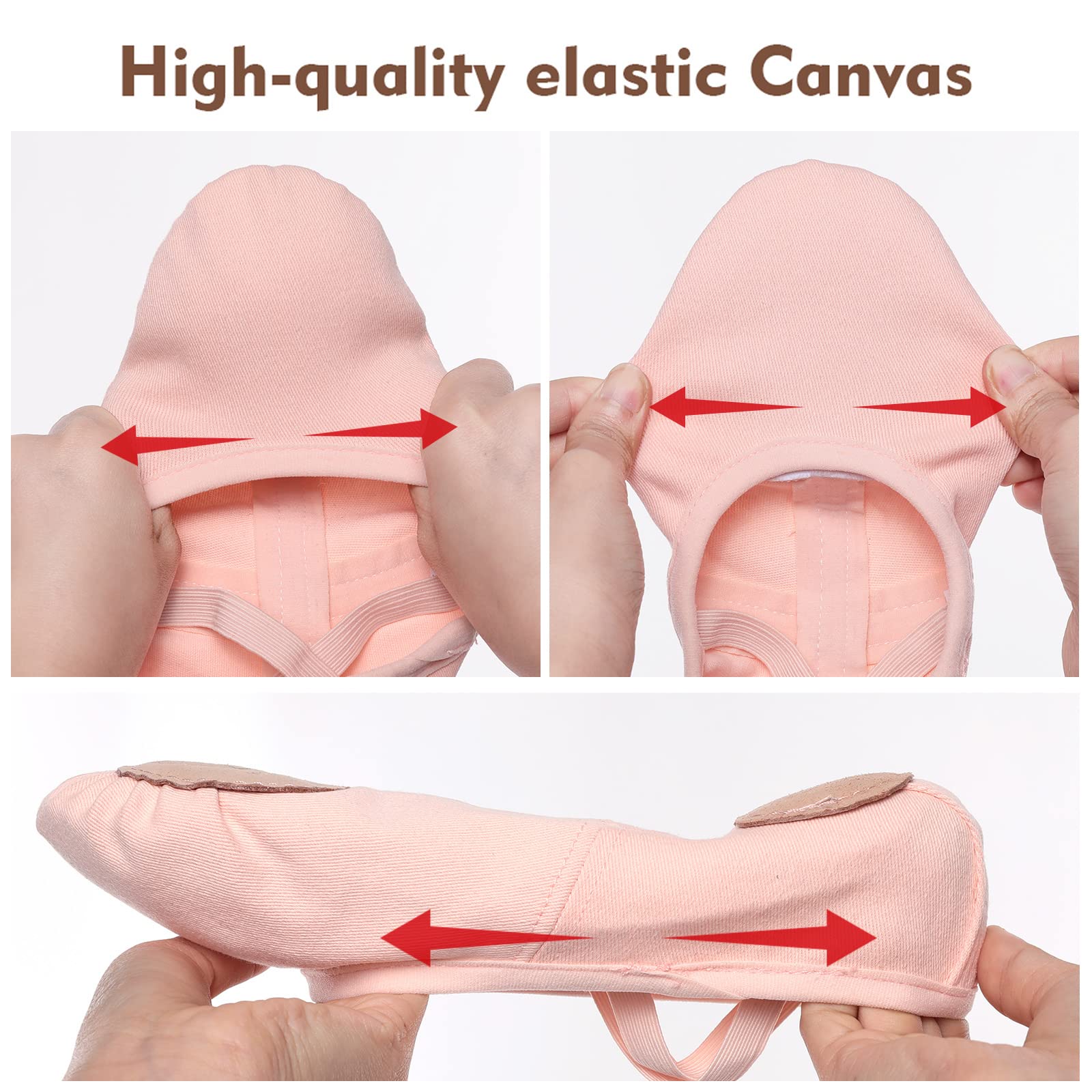 Women's Ballet Shoes - Stretch Canvas Dance Slippers for Girls, Teens & Adults | Perfect for Ballet Class, Practice & Performances