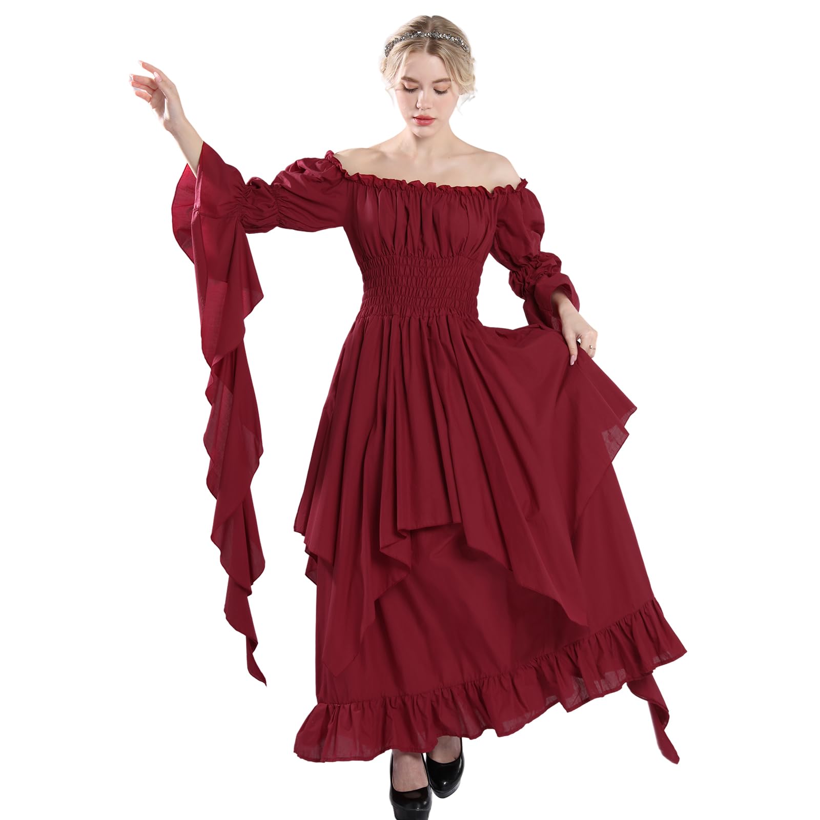 Victorian Renaissance Gothic Witch Dress for Women - Elegant Medieval Wedding Costume | Perfect for Halloween, Cosplay, and Themed Parties