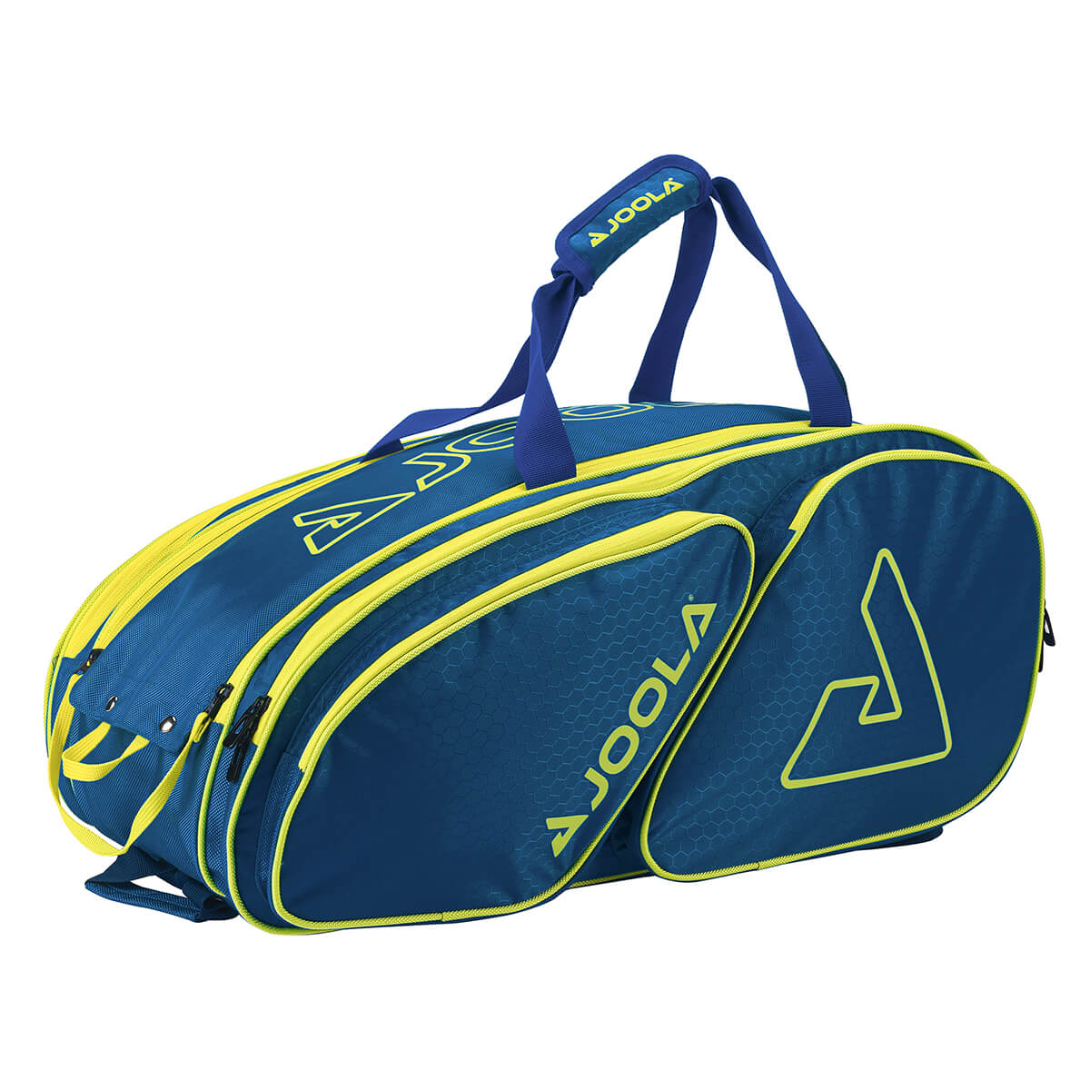 JOOLA Tour Elite Pickleball Bag - Premium Paddle Tennis Backpack with Padded Shoulder Straps & Ventilated Shoe Compartment (Navy/Yellow) - Perfect for Tournaments, Training & Travel