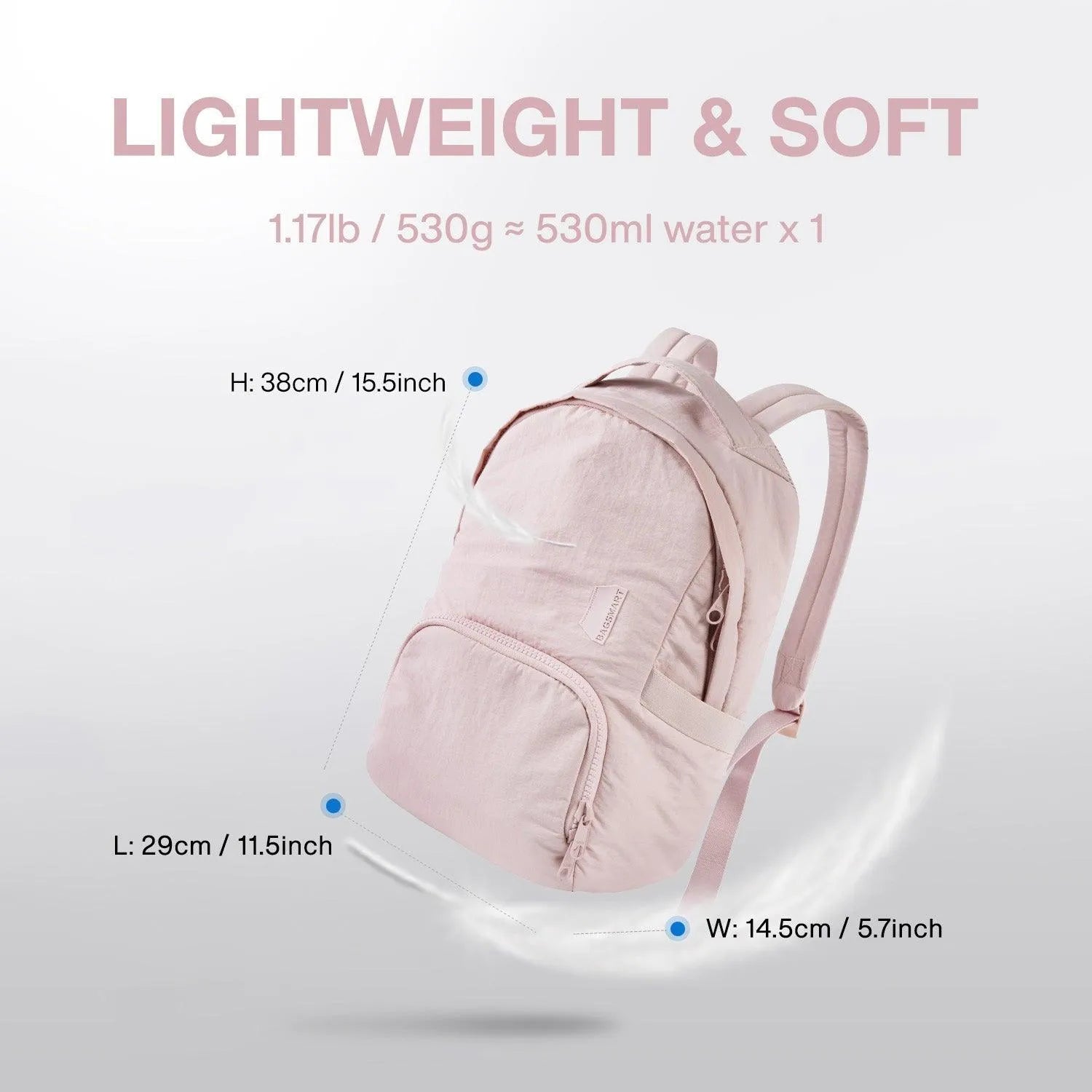 Zoraesque 14L Featherlight 13.3 Inch Laptop Backpack for Women & Men - Ultra Lightweight Travel Daypack for Work, School, College & Outdoor Adventures