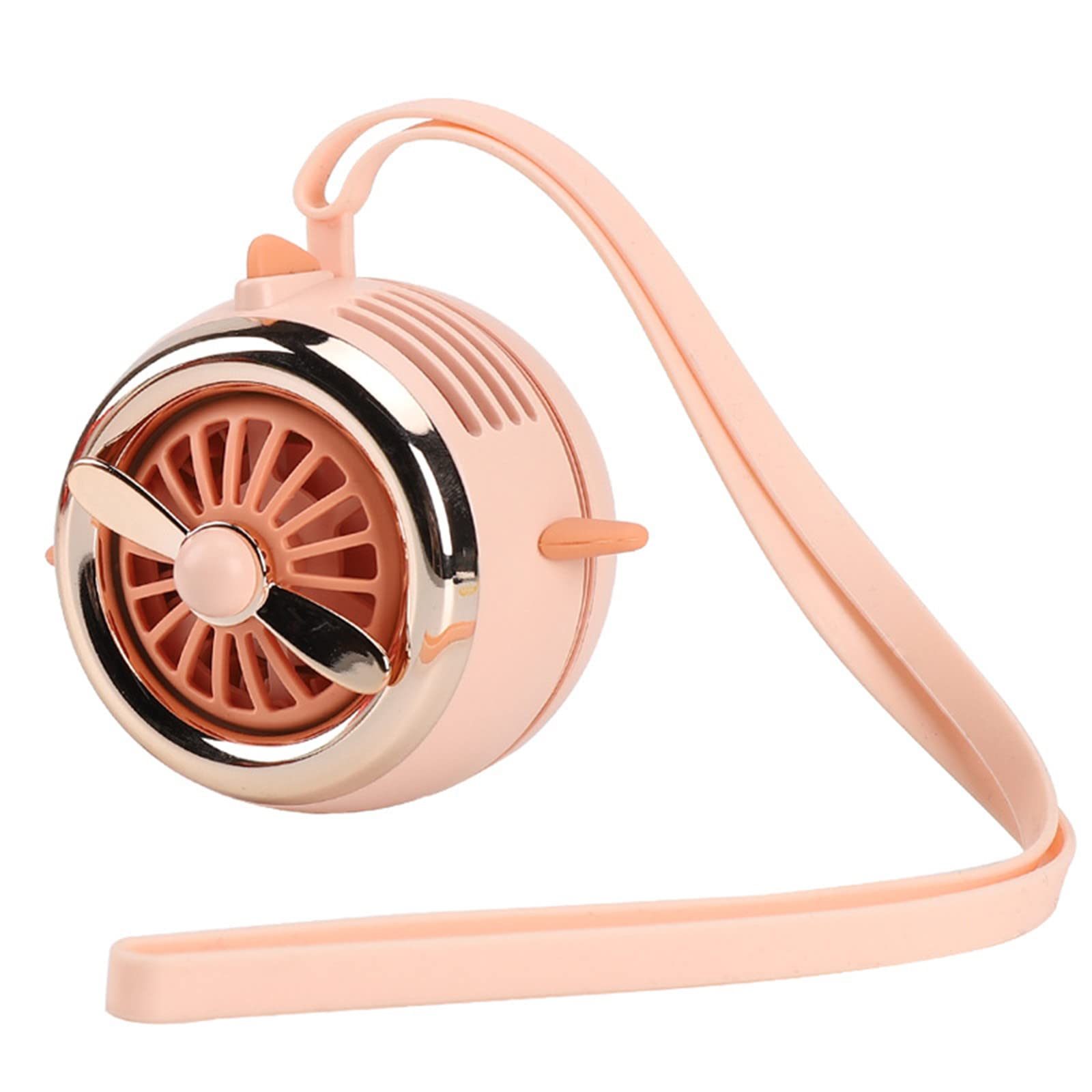 Portable Mini USB Desk Fan - Leafless Rechargeable Neck Fan for Office, Travel & Outdoor Use - Hands-Free Personal Cooling Fan with Hanging Strap