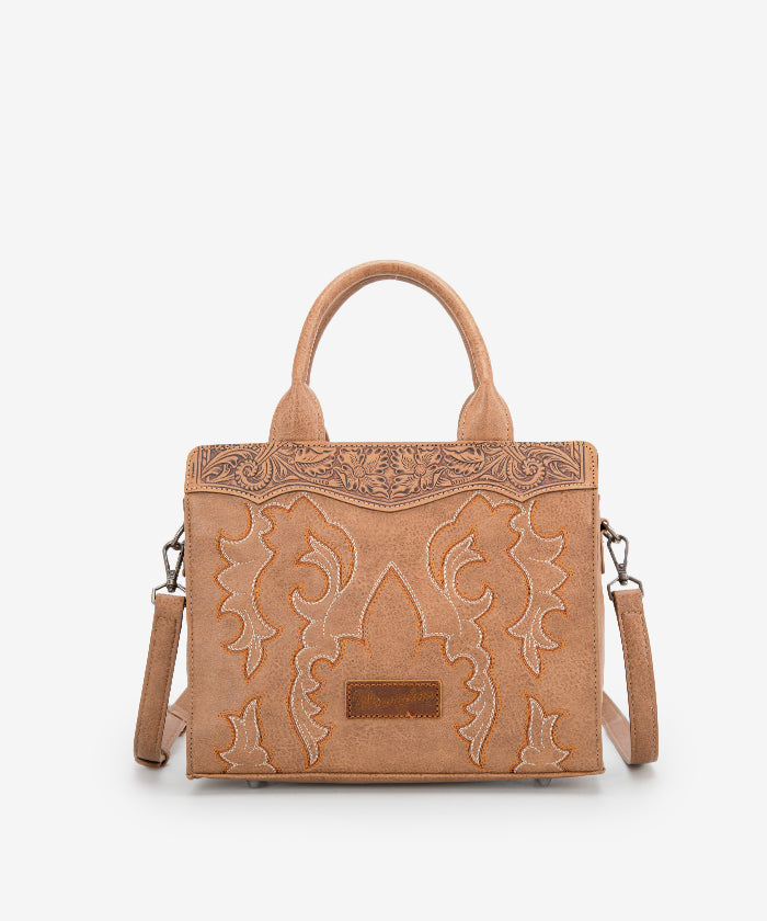 Wrangler Women's Boot Scroll Crossbody Purse Set - Western Style Leather Handbag for Everyday Use, Travel & Country Music Festivals