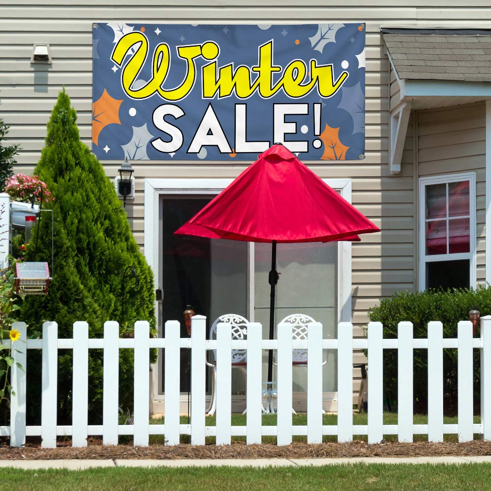 Premium Vinyl Banner - 48x96 Inches with 8 Grommets | Heavy-Duty Weatherproof Outdoor Sign for Business Advertising, Yard Sales & Events | Winter Special - Multiple Sizes Available | Perfect for Storefronts, Trade Shows & Construction Sites