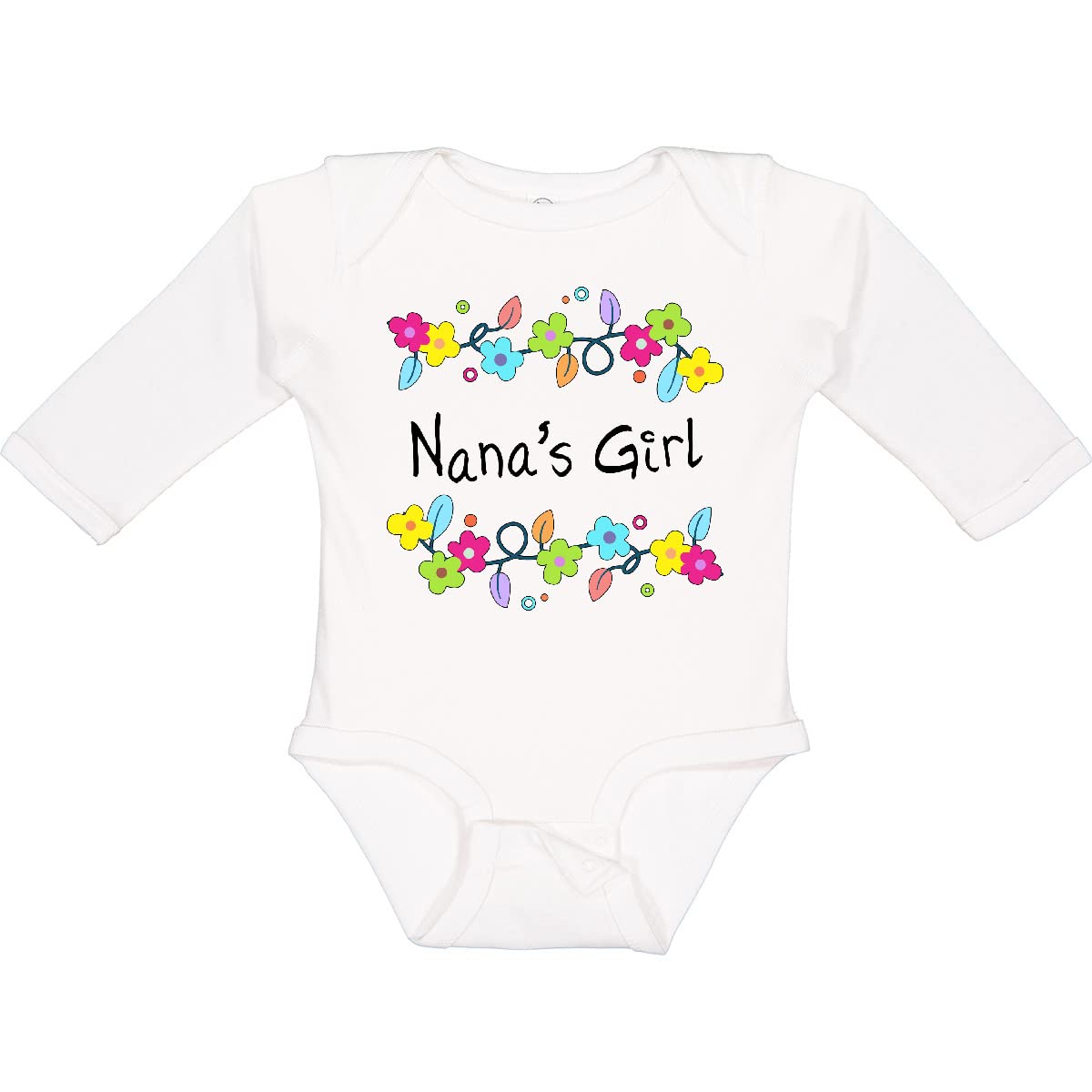 Inktastic Bright Floral Long Sleeve Baby Bodysuit - Soft Cotton Creeper for Girls, Perfect for Family Photos & Special Occasions