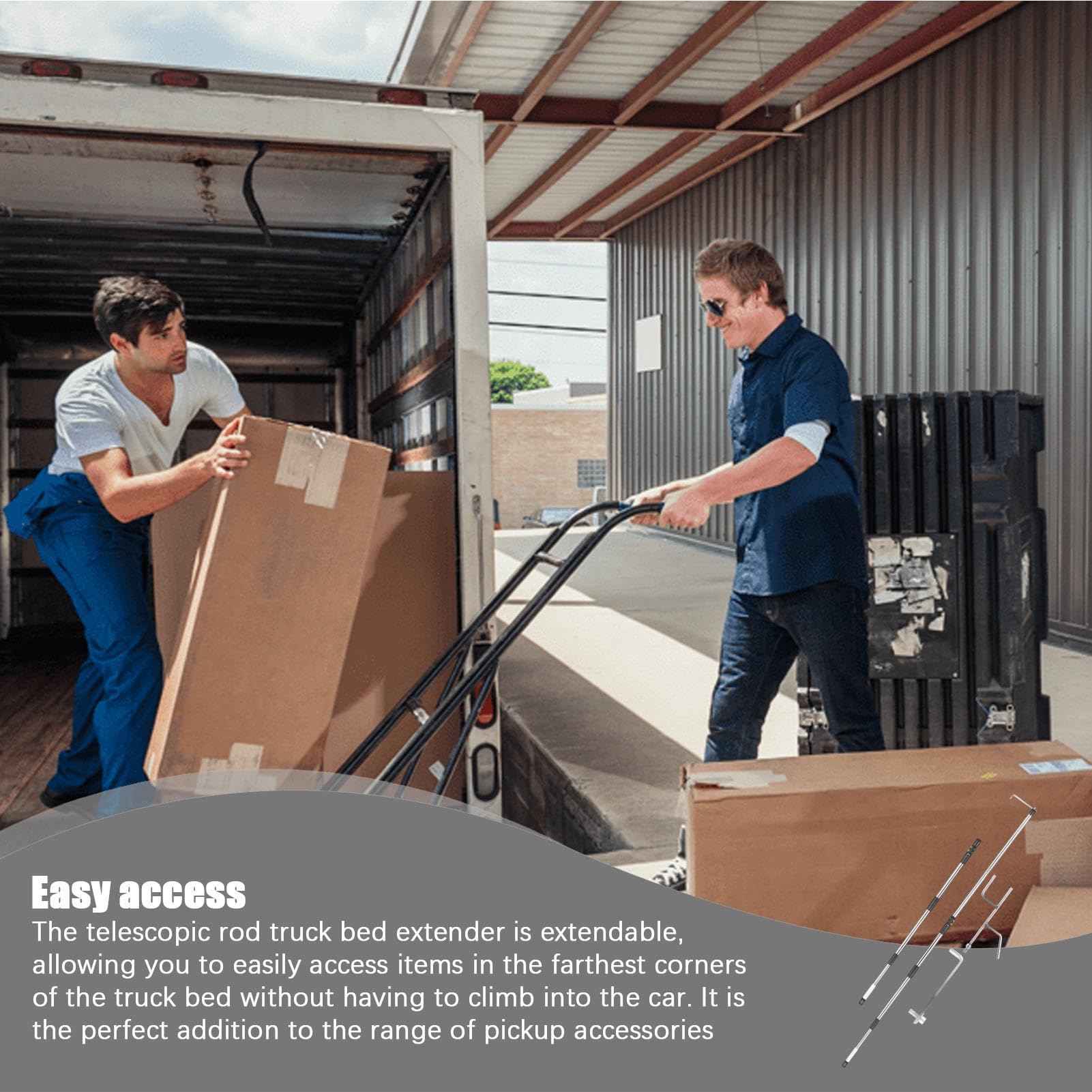 Telescoping Truck Bed Tool - Magnetic Cargo Grabber & Hook for Effortless Item Retrieval | Pickup Truck Bed Retriever | Perfect for Reaching Items in Deep Truck Beds or Tight Spaces