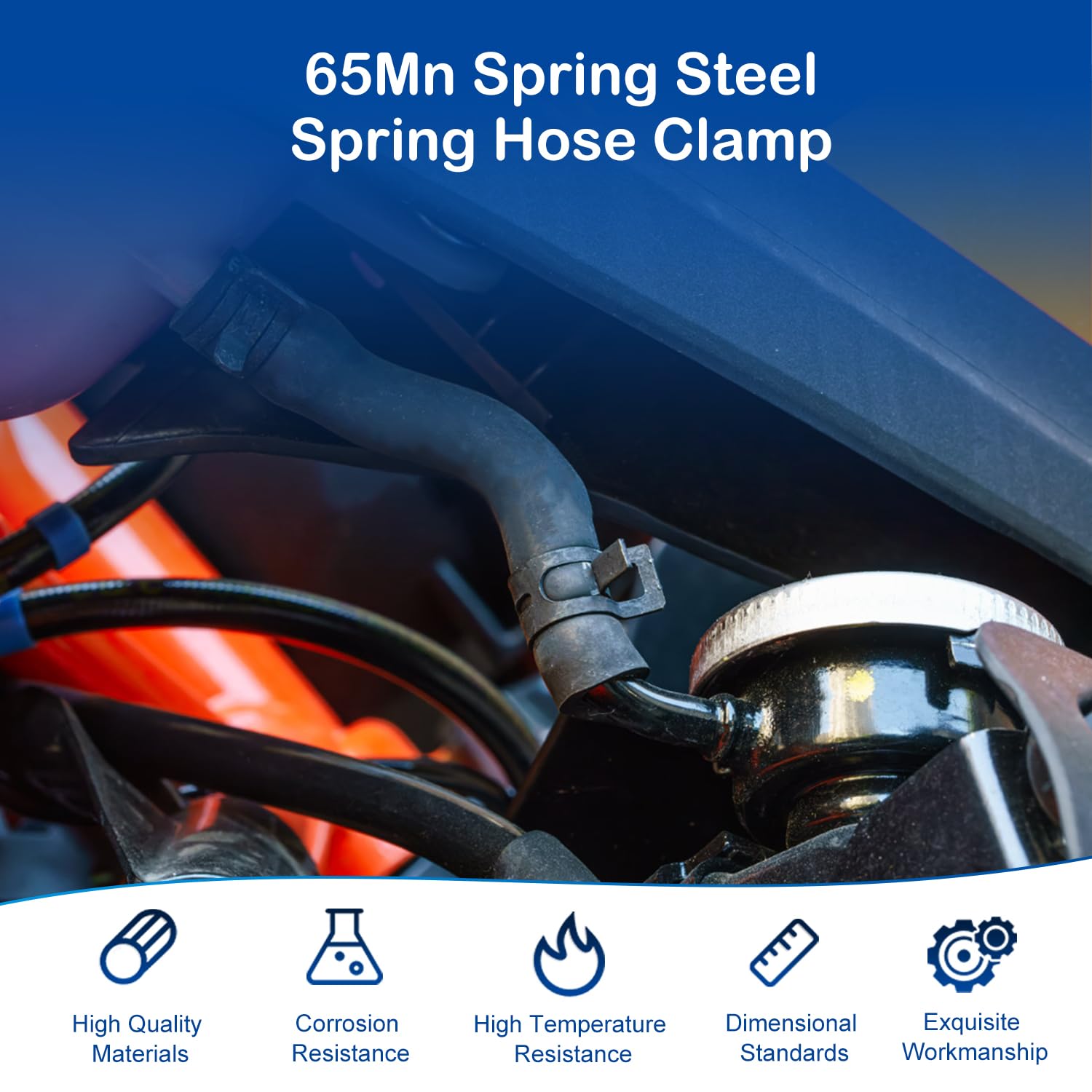 105Pcs 6-25mm Spring Band Hose Clamp Assortment Kit with Pliers - 15 Sizes Stainless Steel Fuel Line, Vacuum, Air & Water Pipe Fasteners for Automotive, Marine & Home Plumbing Repairs