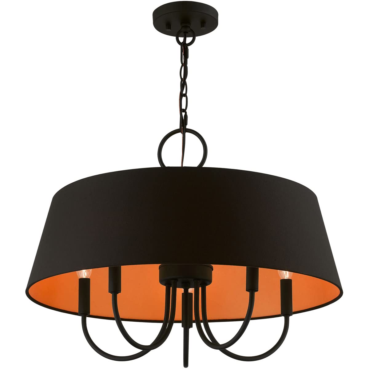 Livex Lighting 51355-04 Palma Black Pendant Chandelier - Modern Ceiling Light Fixture for Dining Room, Kitchen Island & Bedroom Decor