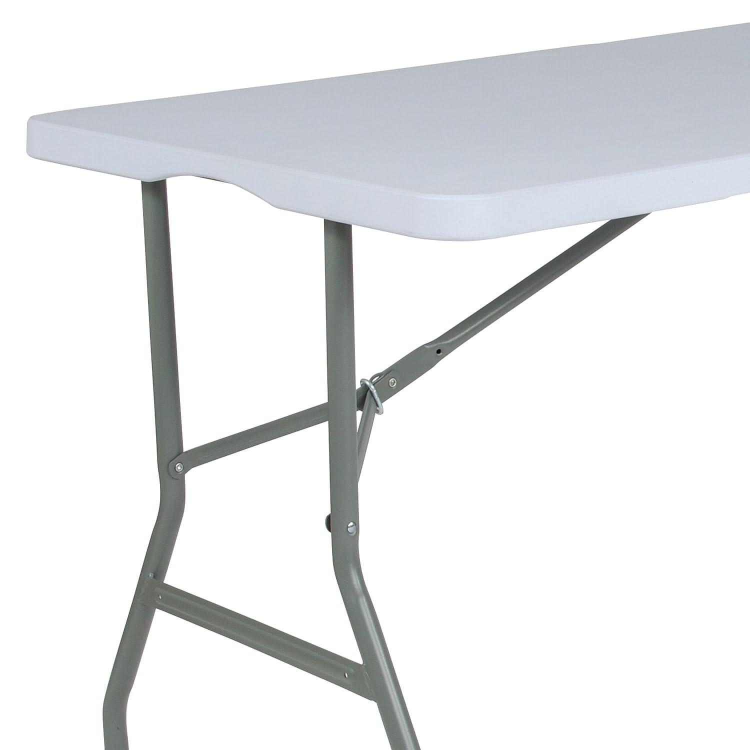 Flash Furniture Kathryn 4.97-Foot Bi-Fold Granite White Plastic Folding Table - Perfect for Events, Parties, and Home Use