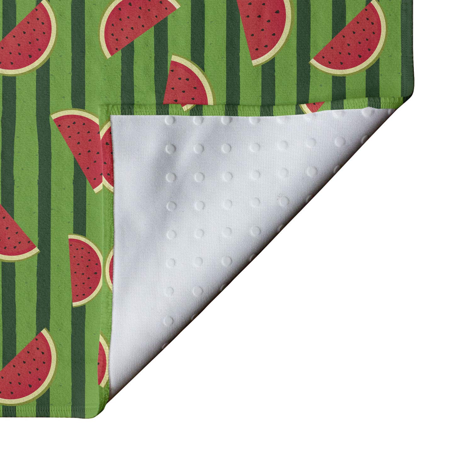 Ambesonne Non-Slip Yoga Mat Towel - Cartoon Watermelon Design, Sweat Absorbent Pilates Workout Cover, 25