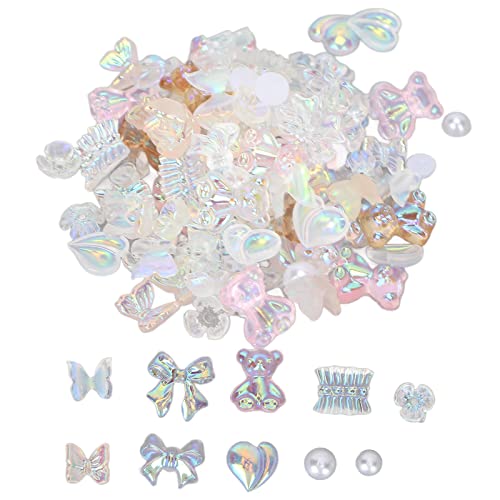 Cute Shiny Bow Bear Nail Art Resin Decorations - Delicate 3D Nail Charms for Manicure, DIY Nail Design & Salon Accessories - Perfect for Home Nail Art, Professional Nail Salon Decor & Gift Ideas
