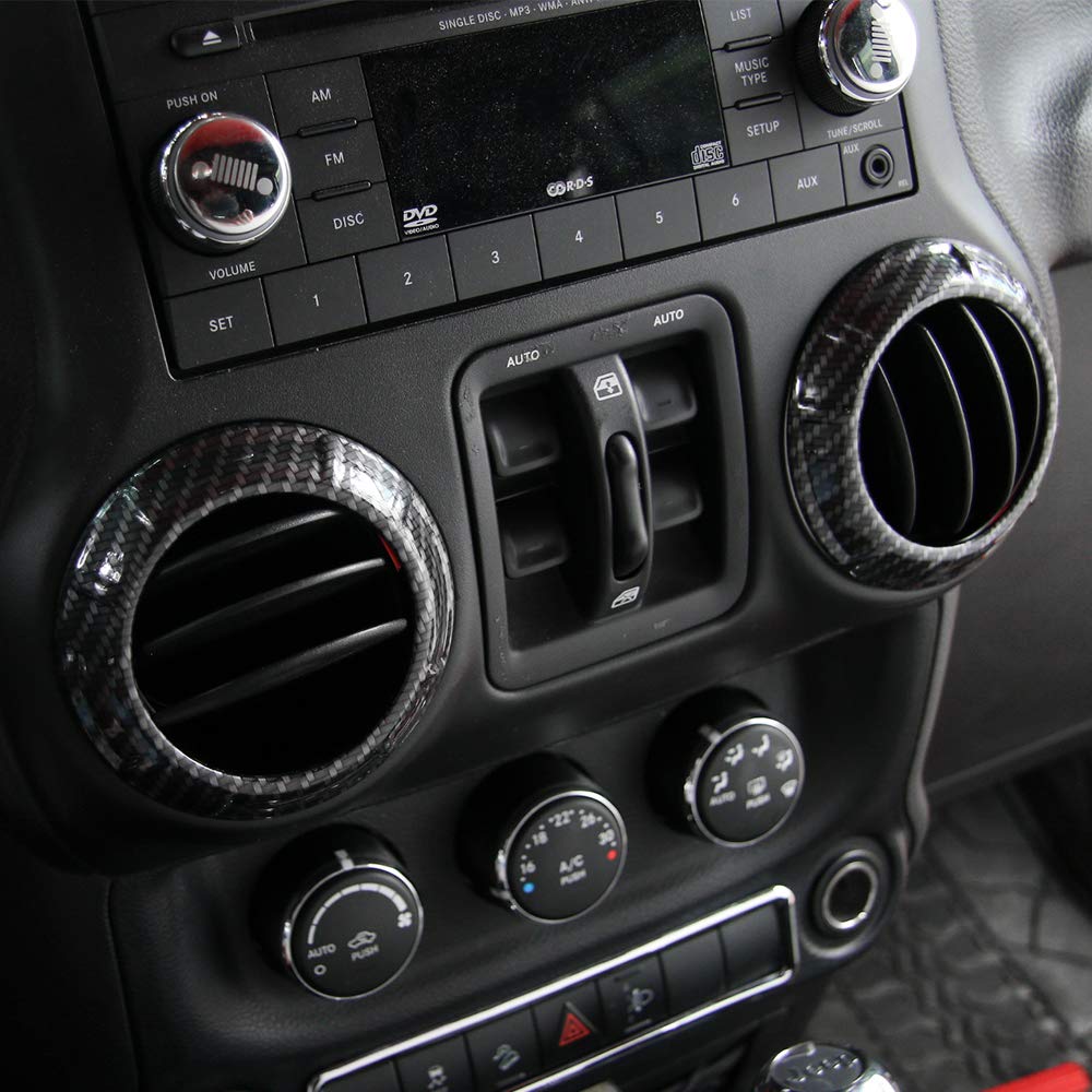 Carbon Fiber Air Condition Decoration Interior Trim Kit for Jeep Wrangler JK & JKU (2011-2017) | Premium AC Vent Accessories for Off-Road & Daily Driving
