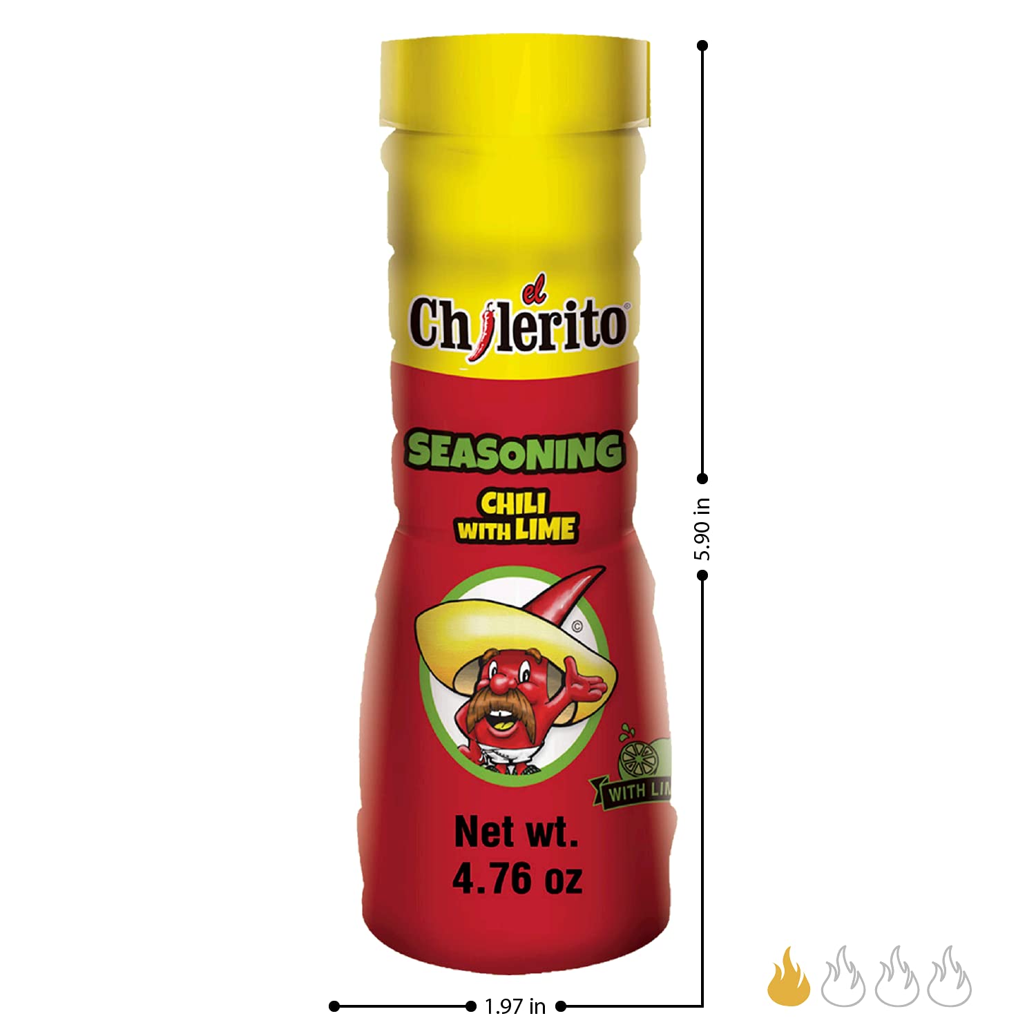 EL CHILERITO Seasoning Chili With Lime 135g/4.76 Fl Oz - Authentic Mexican Spice Blend - Perfect for Snacks, Fruits, Drinks & Cocktails - Kosher Certified Natural Ingredients - Great for Parties, BBQs & Family Gatherings