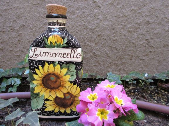 Ceramic Limoncello Bottle - Handcrafted Italian Liquor Bottle for Homemade Limoncello, Perfect for Gifts & Italian-Themed Parties