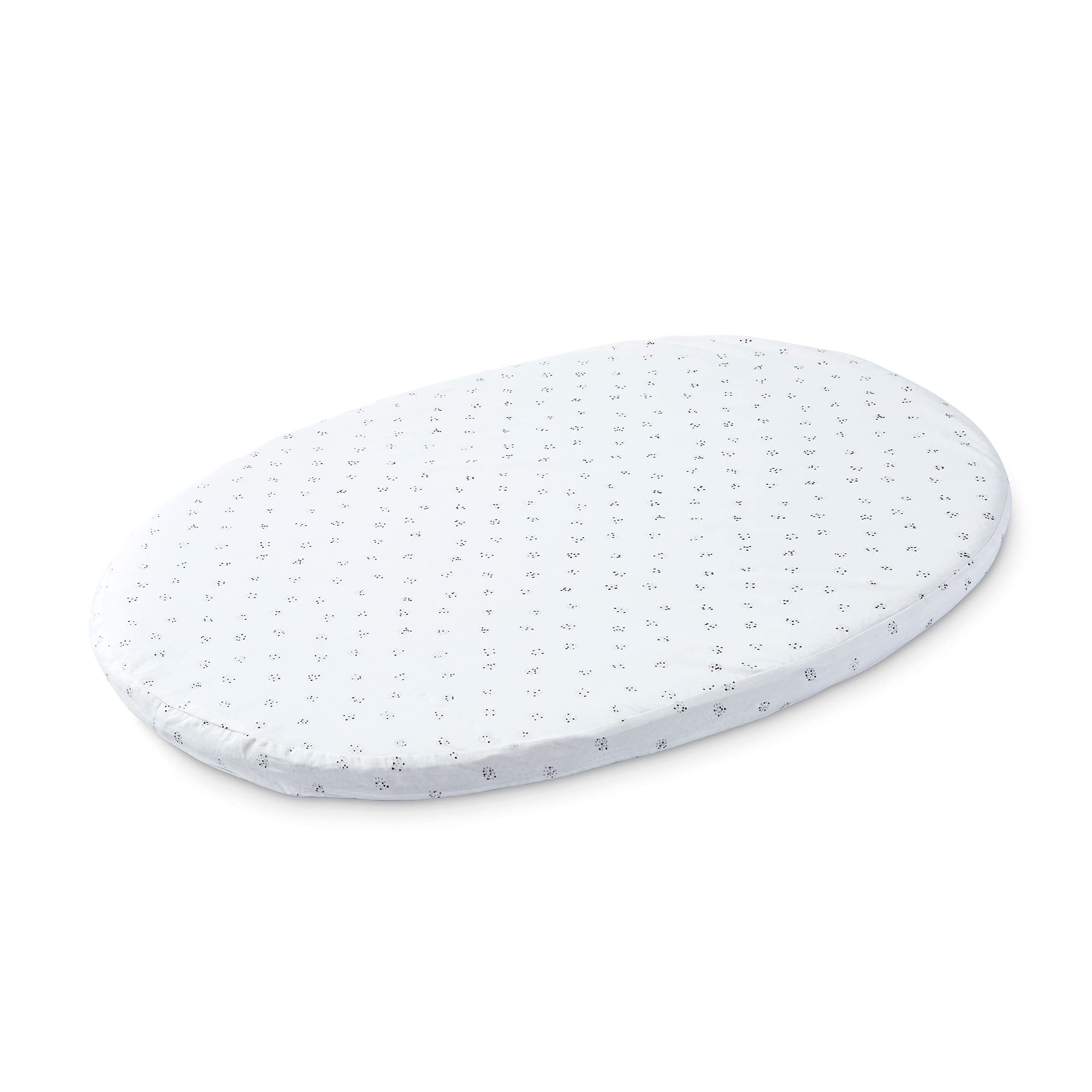 Stokke Sleepi Mini Fitted Sheet by Pehr - 100% Organic Cotton Grey Dotty Crib Sheet for Oval Baby Mattress | Soft, Breathable & Safe Nursery Bedding | Perfect for Newborns, Infants & Toddlers | Fits Stokke Sleepi Mini Cribs & Bassinets