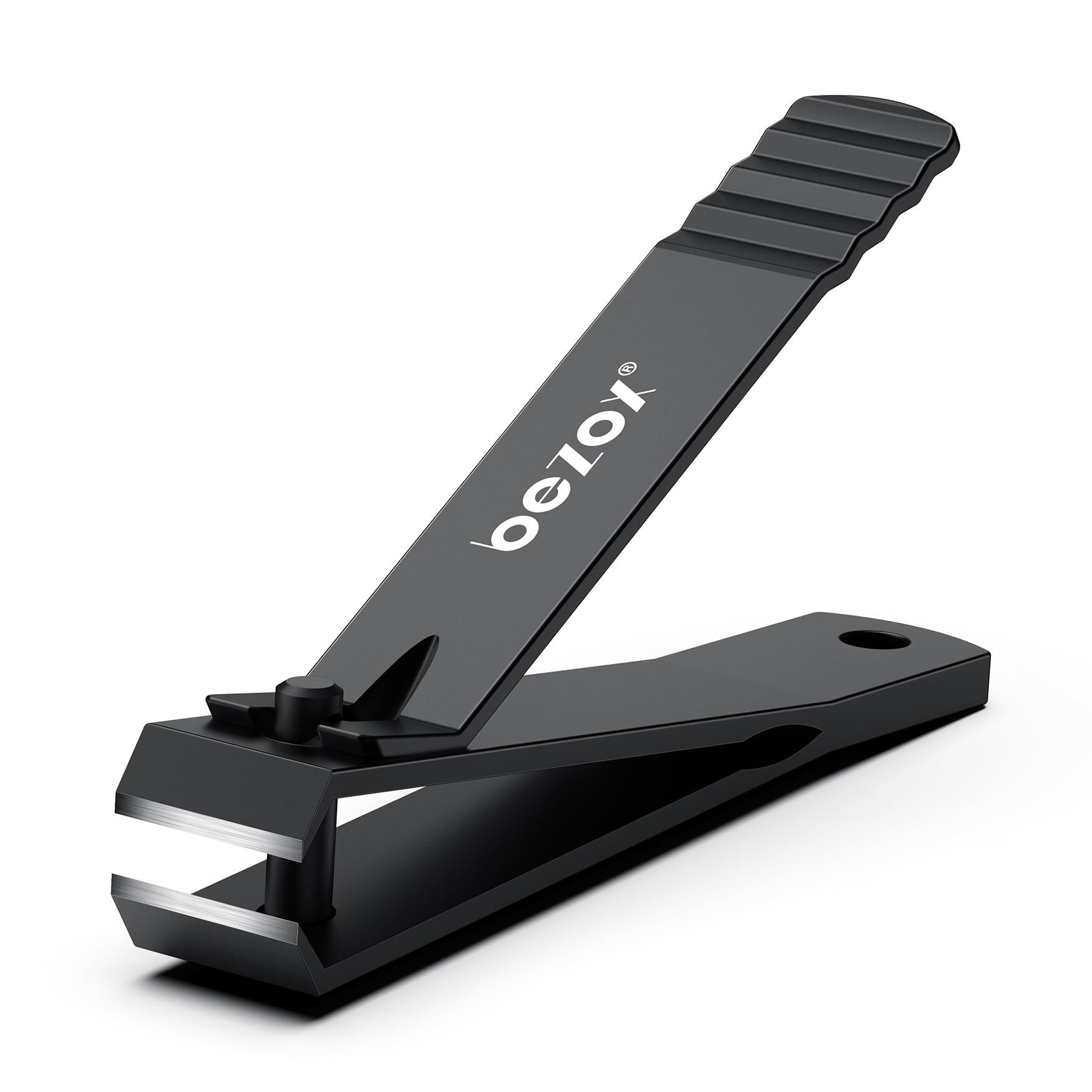 BEZOX Heavy Duty Stainless Steel Toe Nail Clippers for Thick Nails - Straight Edge Nail Clipper for Men & Women, Seniors Toenail Trimmer - Durable Black Fingernail Clippers for Hard & Ingrown Nails - Perfect for Home, Travel & Pedicure Care