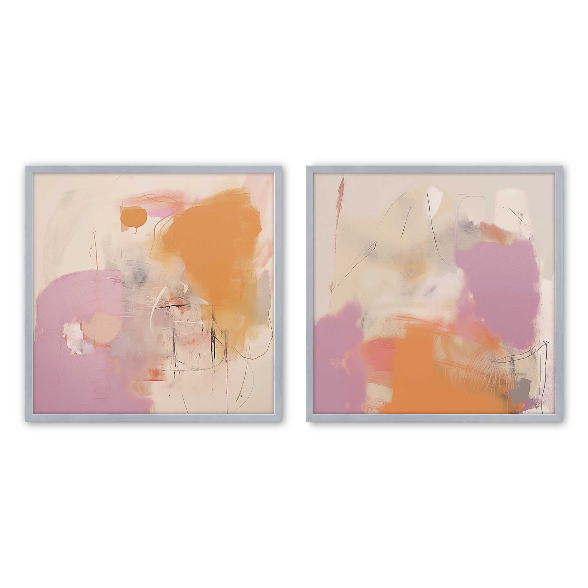 Premium Cotton Candy Delight Art Prints - Set of 2 Archival Matte Paper Wall Decor for Bedroom, Nursery & Office