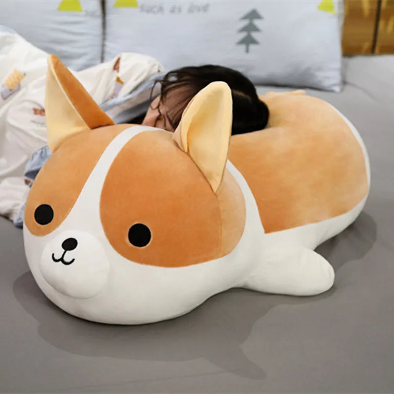 85cm Giant Cute Corgi Dog Plush Toy - Soft Stuffed Animal Puppy Pillow, Kawaii Lovely Doll for Kids | Perfect Christmas Gift, Birthday Present & Home Decor Cuddly Companion
