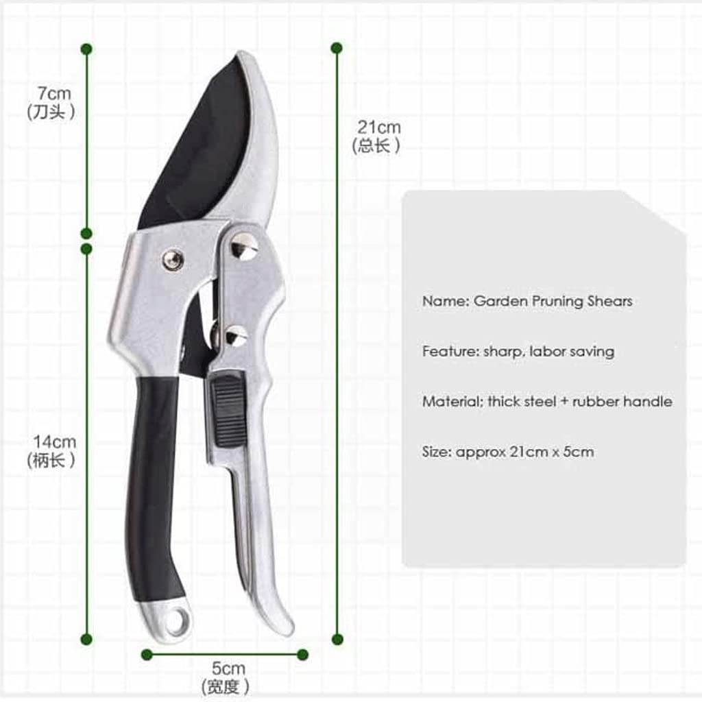 8 Inch Power Drive Ratchet Anvil Pruning Shears - Heavy Duty Garden Scissors for Tree Trimming, Branch Cutting & Plant Care | Ideal for Gardening, Landscaping & Outdoor Use