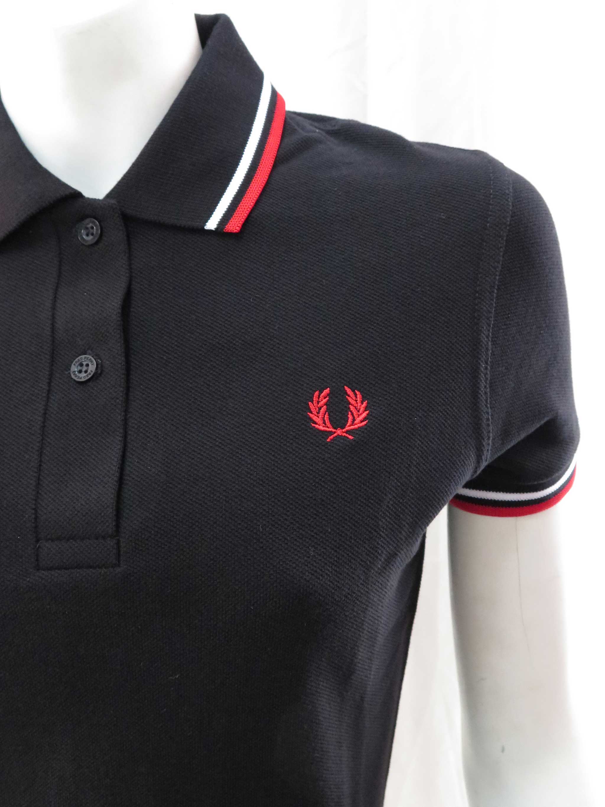 Authentic Fred Perry Women's Shirt - Made in England | Classic Black, White & Red Colors | Perfect for Casual Wear, Office & Social Events