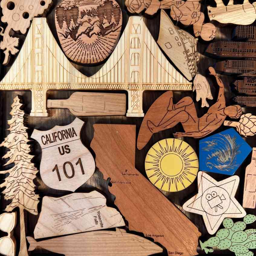 Premium Wooden California Picture Frame Puzzle by Creative Crafthouse - Perfect for Home Decor, Gifts & Puzzle Enthusiasts