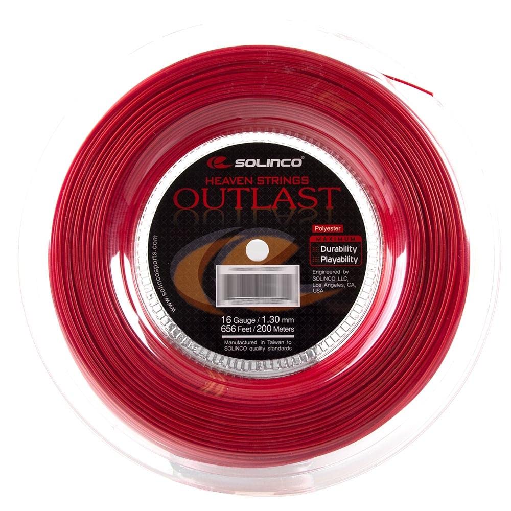 Outlast 16G 1.30mm Tennis String Reel - Durable Polyester String for Tennis Rackets | Perfect for Competitive Play & Stringing Machines