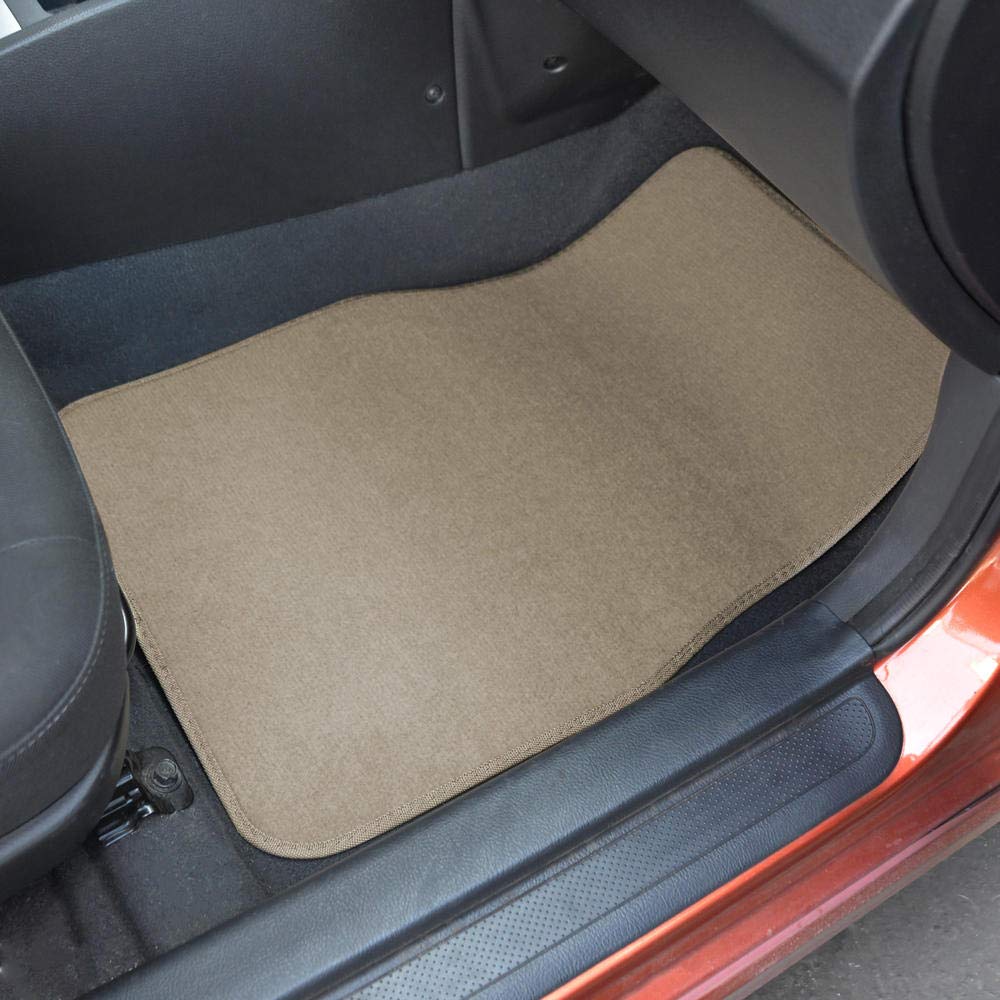 BDK MT-300 4-Piece Auto Carpet Floor Mats Set with PolyPro Seat Covers & Steering Wheel Cover - Universal Fit for Cars, Trucks, Vans & SUVs | Durable Interior Protection for Daily Commute, Road Trips & Family Travel
