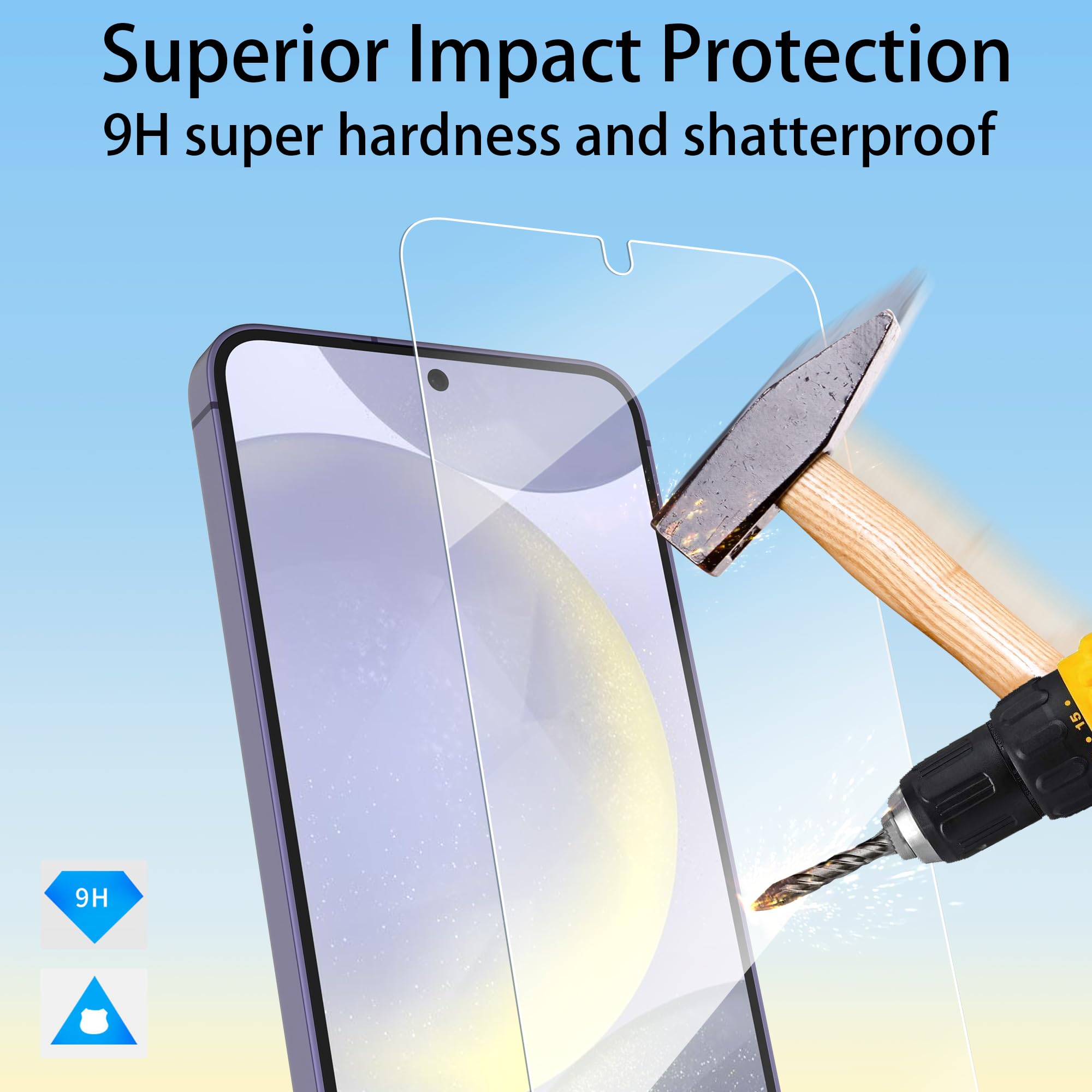 Premium Tempered Glass Screen Protector for Samsung Galaxy S25/S24 5G (6.2-Inch) - 2 Pack - Anti-Scratch, Impact Resistant with Lifetime Warranty - Perfect for Everyday Use, Gaming and Outdoor Activities