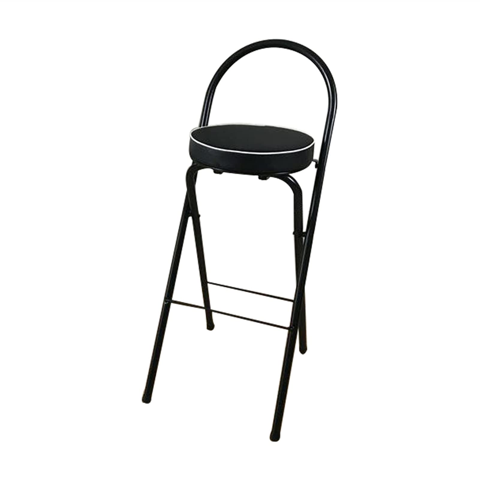 Foldable High Stool - 70cm Portable Folding Chair for Home, Bar, Counter & Cash Register - Lightweight & Durable Leisure Stool in Black - Perfect for Indoor & Outdoor Use, Parties, Camping & Small Spaces