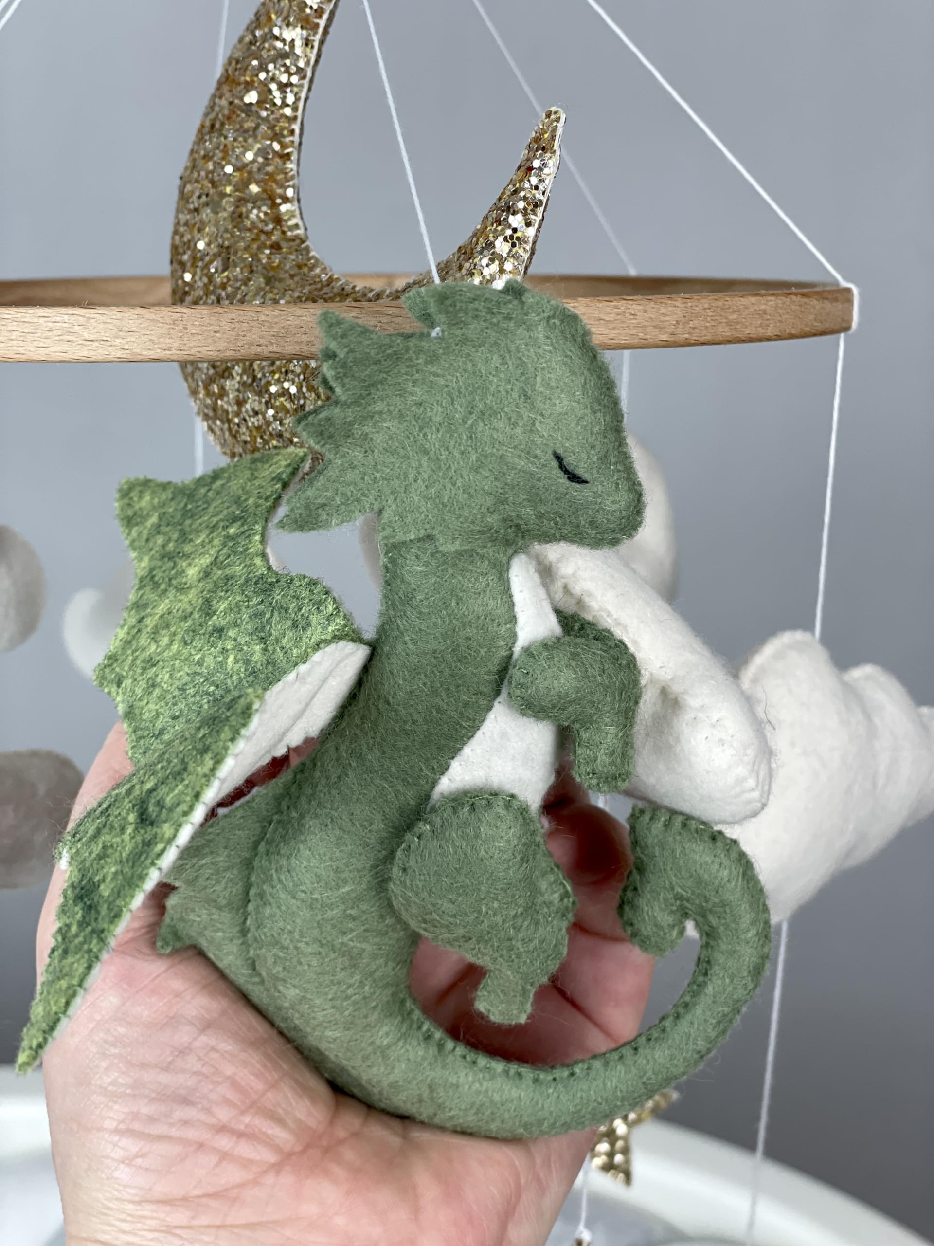 Fantasy Dragon Baby Mobile - Neutral Nursery Crib Decor, Unique Baby Shower Gift for Boys & Girls - Perfect for Themed Nurseries, Newborn Gifts & Fantasy Room Decor