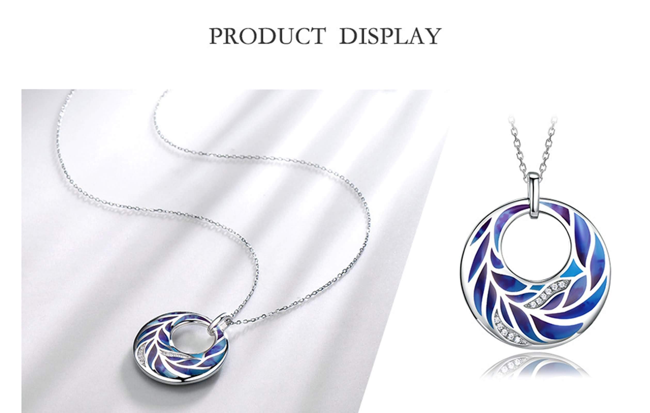 Daesar Sterling Silver Jewelry Set for Women - Necklace, Ring & Earrings with White Cubic Zirconia & Enamel Flower Design | Elegant Gift for Birthday, Anniversary & Special Occasions
