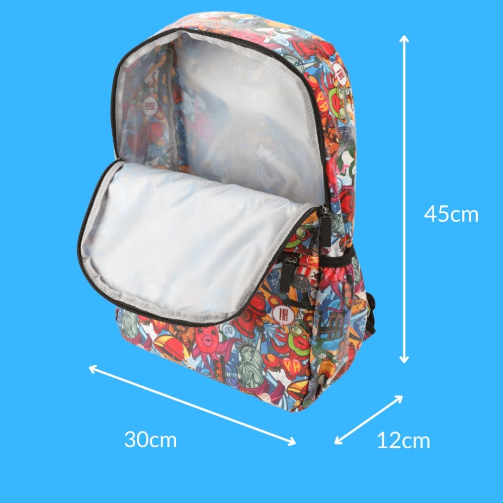 Large Waterproof Kids Backpack for School, Travel & Outdoor Adventures - Durable & Spacious NYC Themed Design