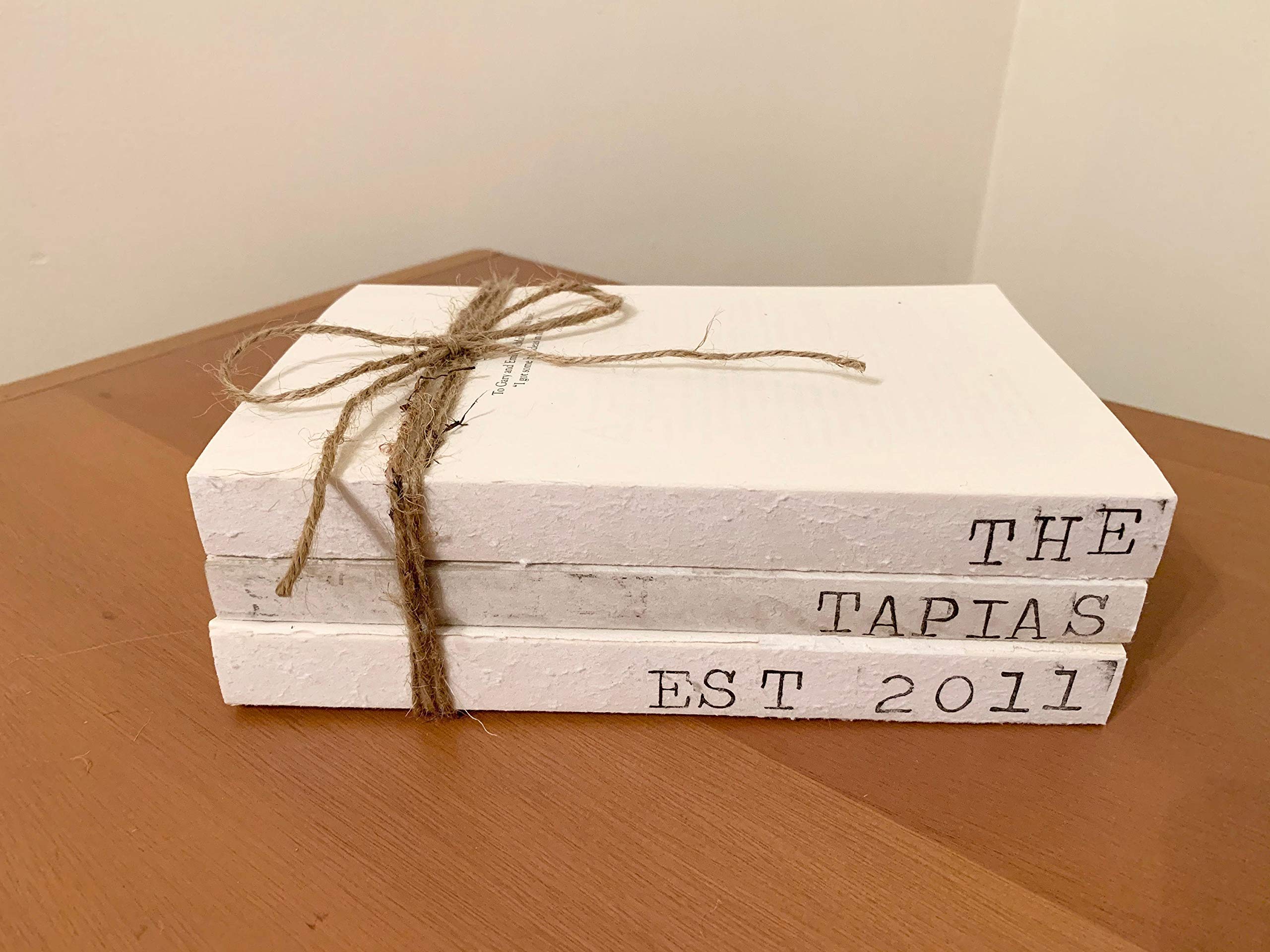 Custom Stacked Books - Personalized Farmhouse Decor, Rustic Book Bundle for Home & Office | Perfect for Bookshelves, Coffee Tables & Gift Giving