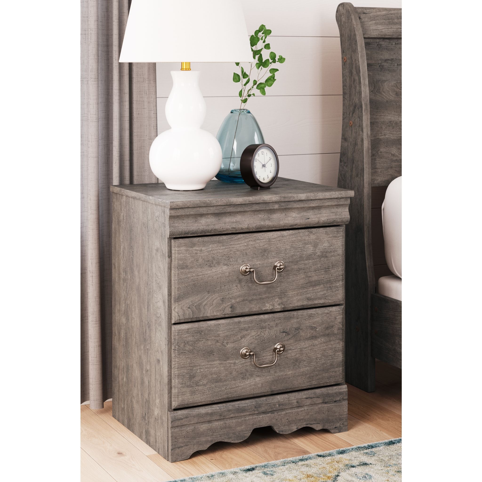Bayzor Nightstand with Drawer - Modern Gray Bedside Table for Bedroom, Living Room, or Office - Compact Storage Furniture with Sleek Design