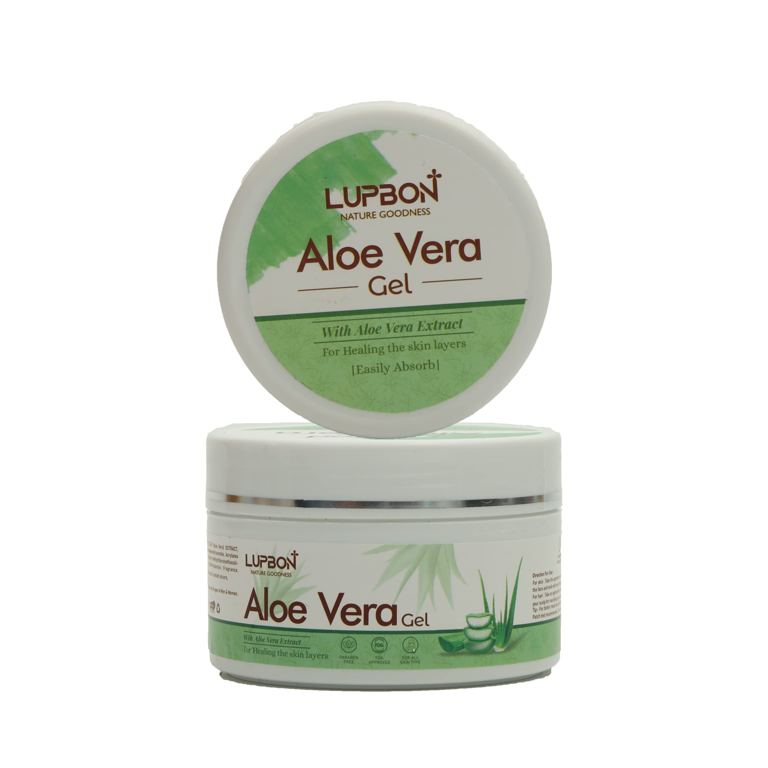 Organic Aloe Vera Gel 100g - 100% Pure Natural Soothing Moisturizer for Sunburn, Skin Care & Hair Hydration - Perfect for After Sun Care, Face & Body Moisturizing
