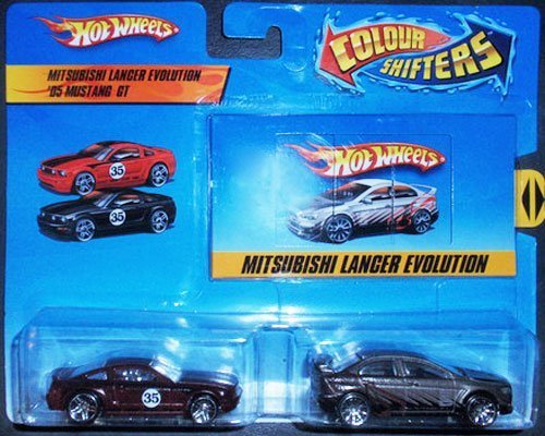 Hot Wheels Color Shifters Die-Cast Cars - Mitsubishi Lancer Evolution '05 & Mustang GT Toy Vehicles for Kids - Perfect for Racing Games, Birthday Gifts & Car Collections