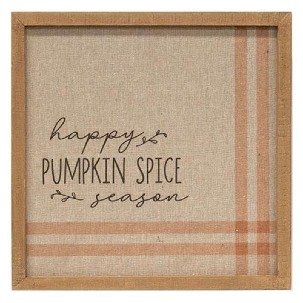 Happy Pumpkin Spice Season Feed Sack Frame - Rustic Farmhouse Decor for Fall & Thanksgiving - Perfect for Autumn Home Decor, Seasonal Wall Art, and Thanksgiving Table Centerpieces