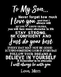 To My Son from Mom Never Forget I Love You