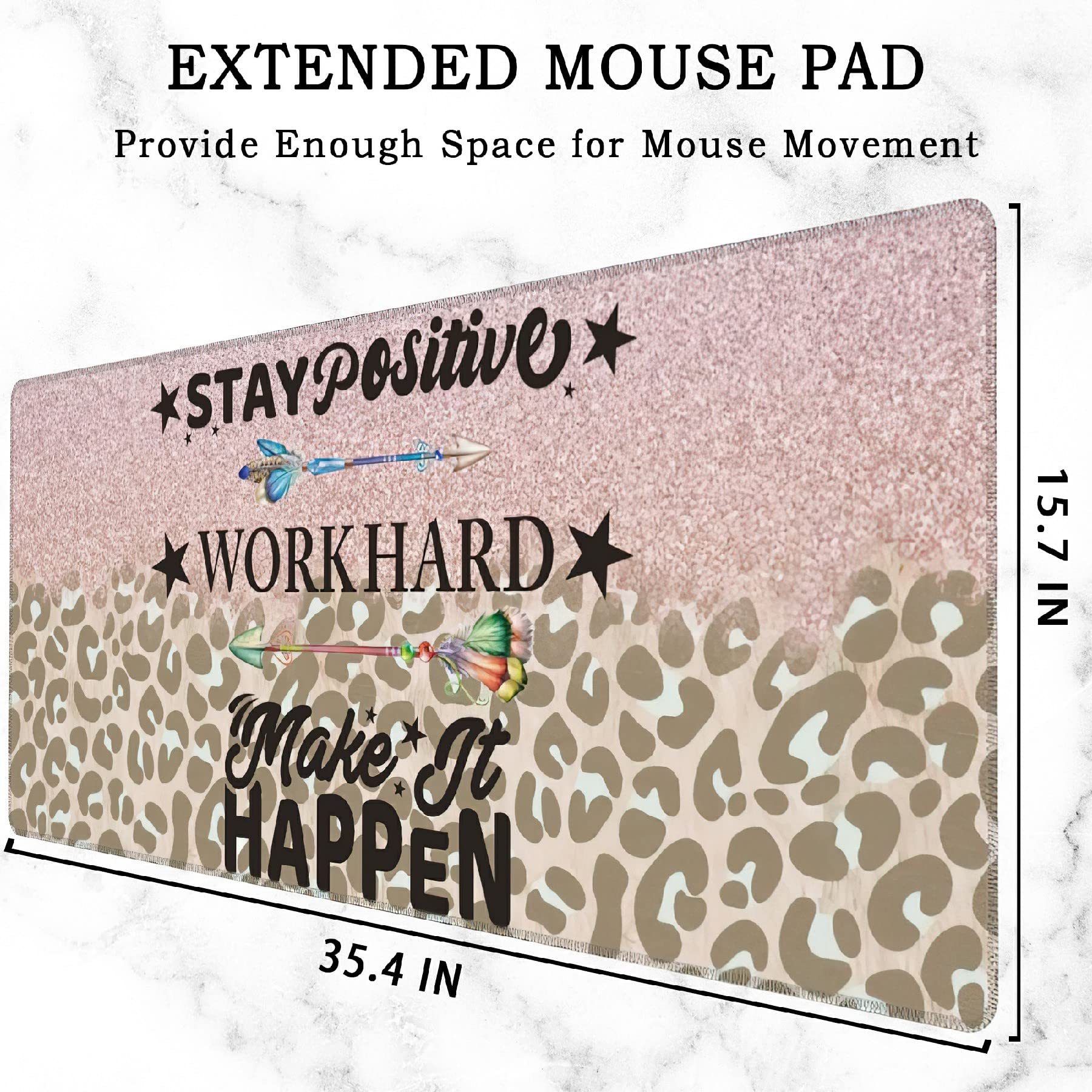 Elightvap Large Gaming Mouse Pad - Non-Slip Rubber Base with Stitched Edges, 35.5