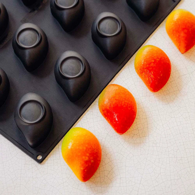 Premium Cedric Grolet Mango Silicone Mold - 12 Cavity Professional Baking Mold for Cakes, Pastries & Desserts - Perfect for Home Bakers & Professional Chefs