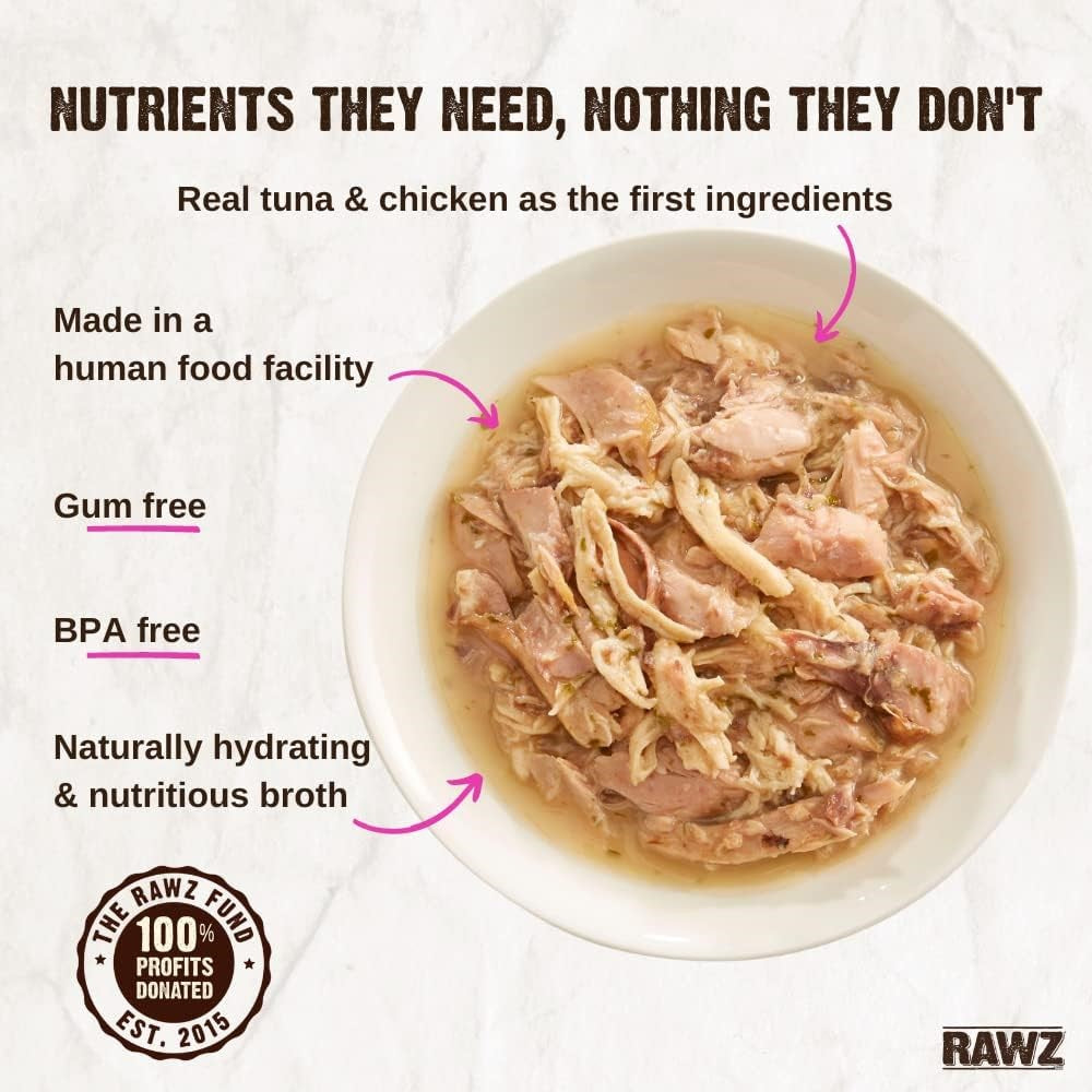 Premium Shredded Tuna & Chicken Wet Cat Food - Grain-Free, High Protein Canned Cat Food for Adult & Senior Cats - Perfect for Picky Eaters & Mealtime Enrichment