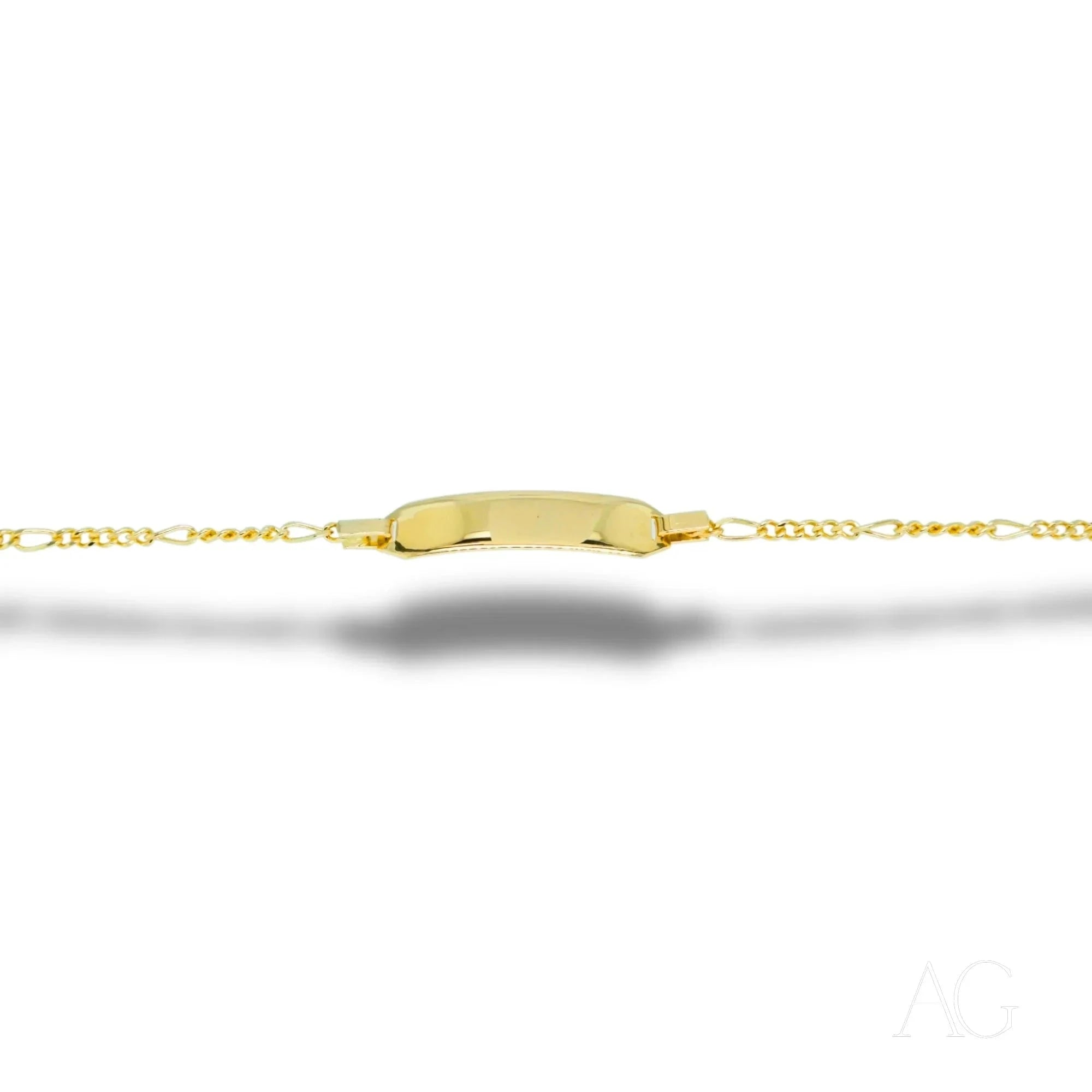 18K Gold Personalized ID Bracelet for Kids - Custom Name Engraved, Timeless Elegance Jewelry Gift for Birthdays, Christmas & Special Occasions