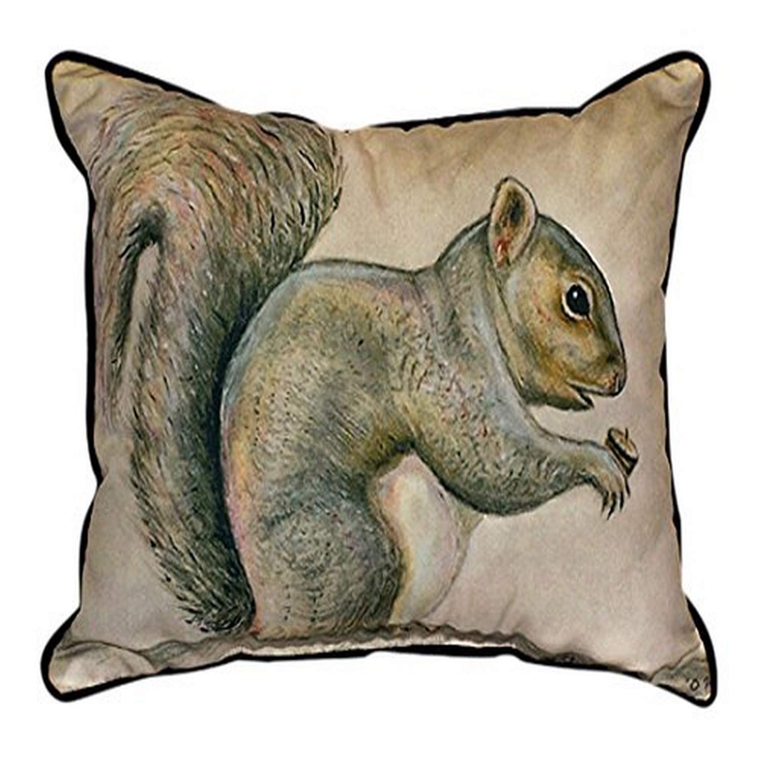 Betsy Drake Squirrel Pillow - 16x20 Inch Soft Decorative Throw Pillow for Couch, Bed, Sofa - Perfect for Living Room, Nursery & Home Decor